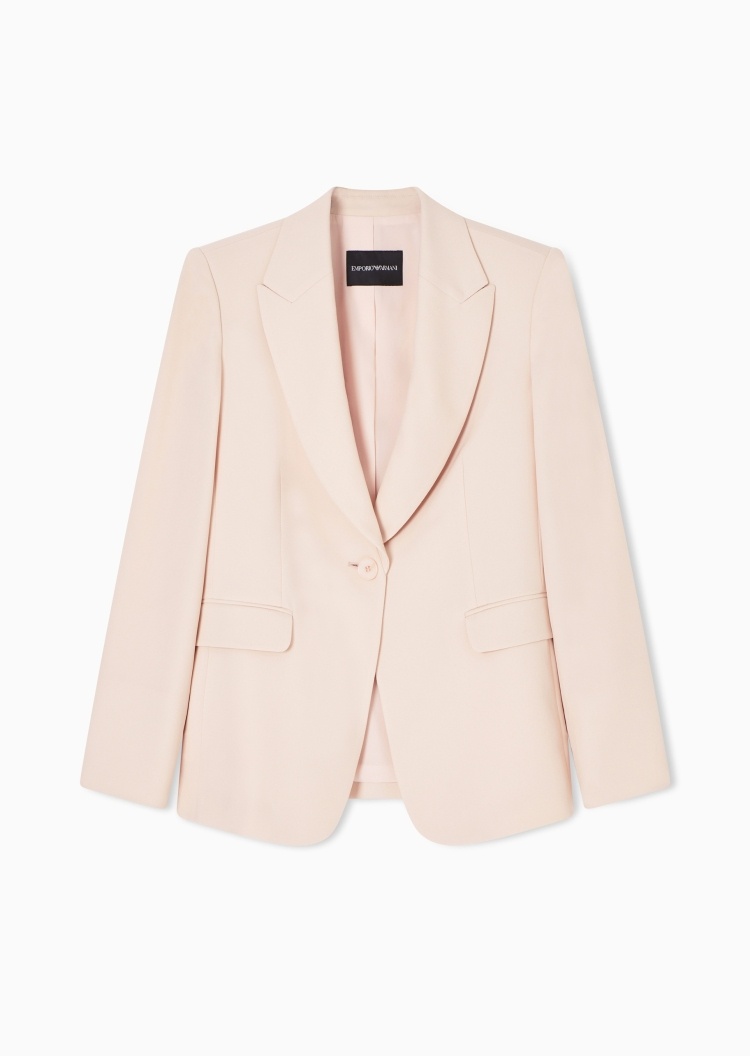 Emporio Armani 女士长袖戗驳领商务休闲西装外套