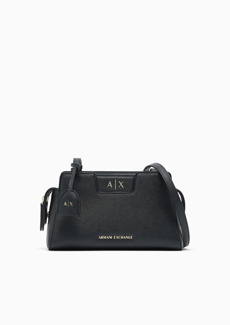 ARMANI EXCHANGE 女士拉链十字纹休闲通勤单肩斜挎包