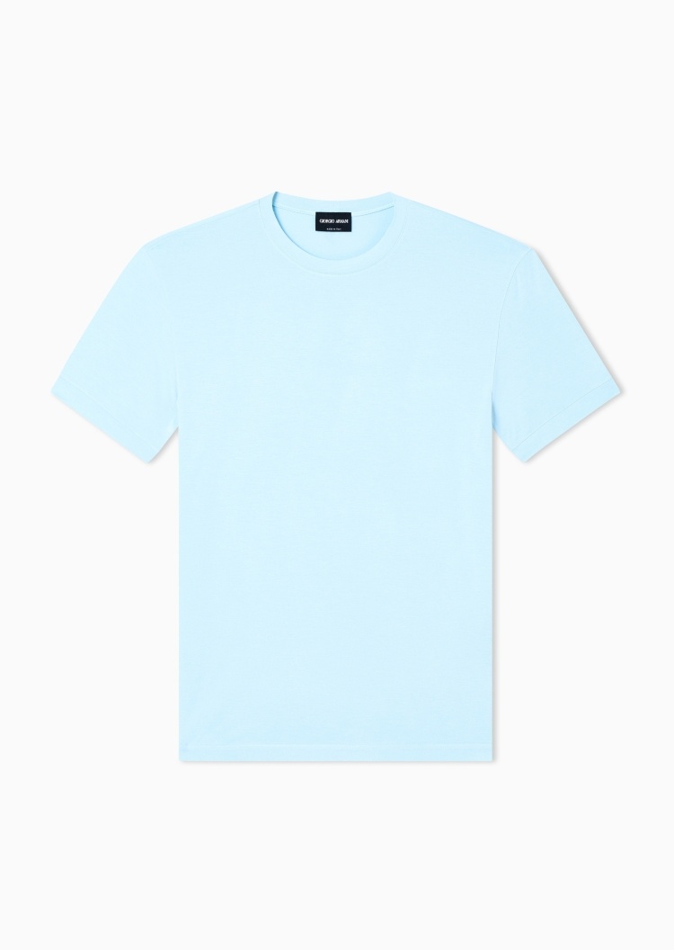 Giorgio Armani 男士人造棉弹力修身短袖圆领纯色轻薄T恤
