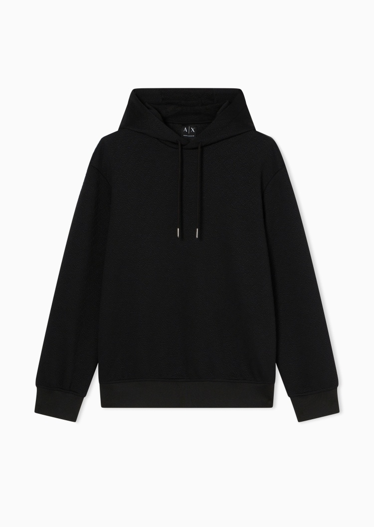 ARMANI EXCHANGE 男士连帽套头提花运动重磅宽松卫衣