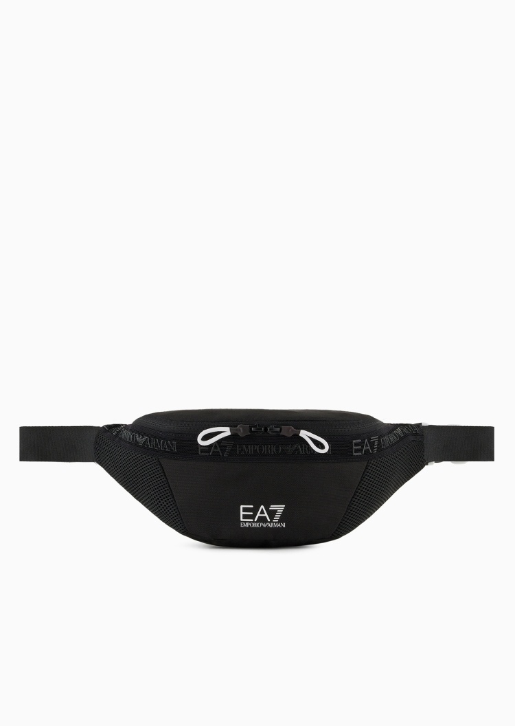 EA7 男女同款拉链可调节插扣袢带健身斜挎腰包