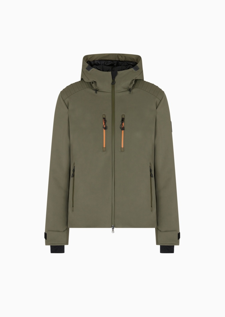 EA7 男士短款连帽直身保暖滑雪工装夹克棉服外套