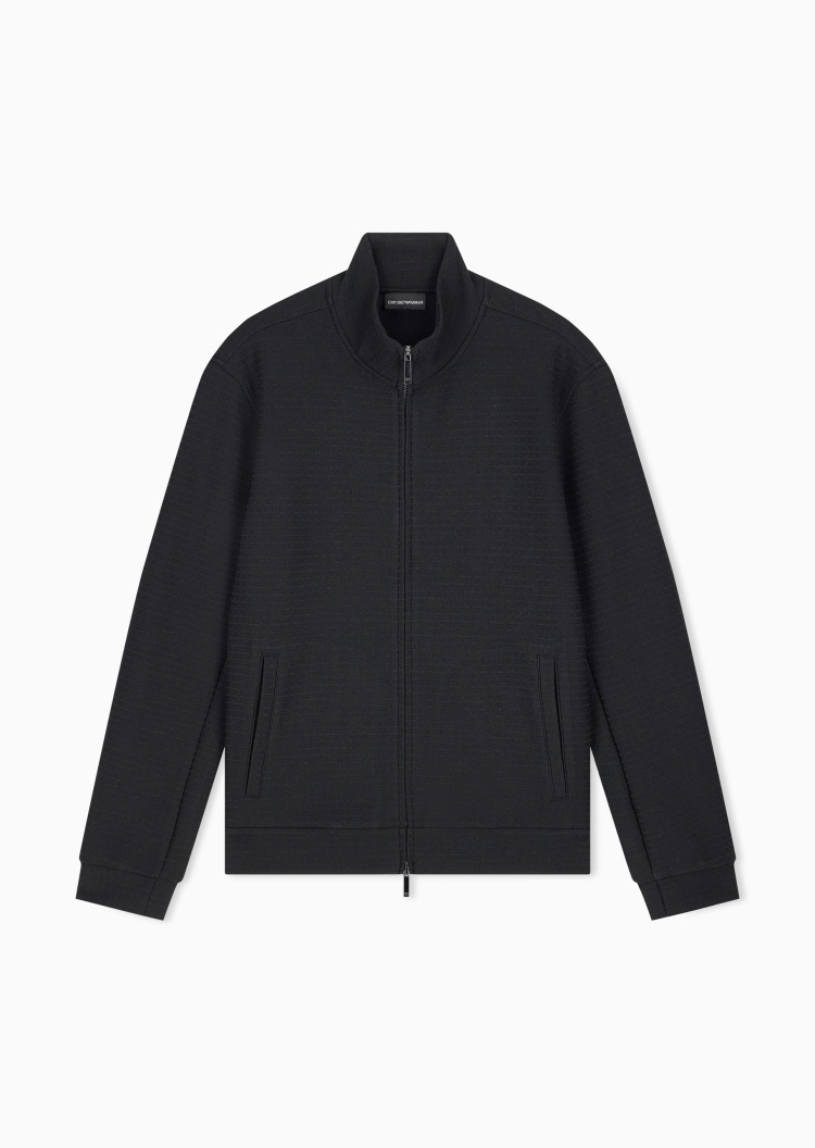 Emporio Armani 男士立领合身重磅拉链开衫卫衣夹克外套