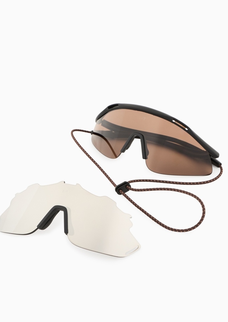 EA7 男士不规则形双镜片运动太阳眼镜