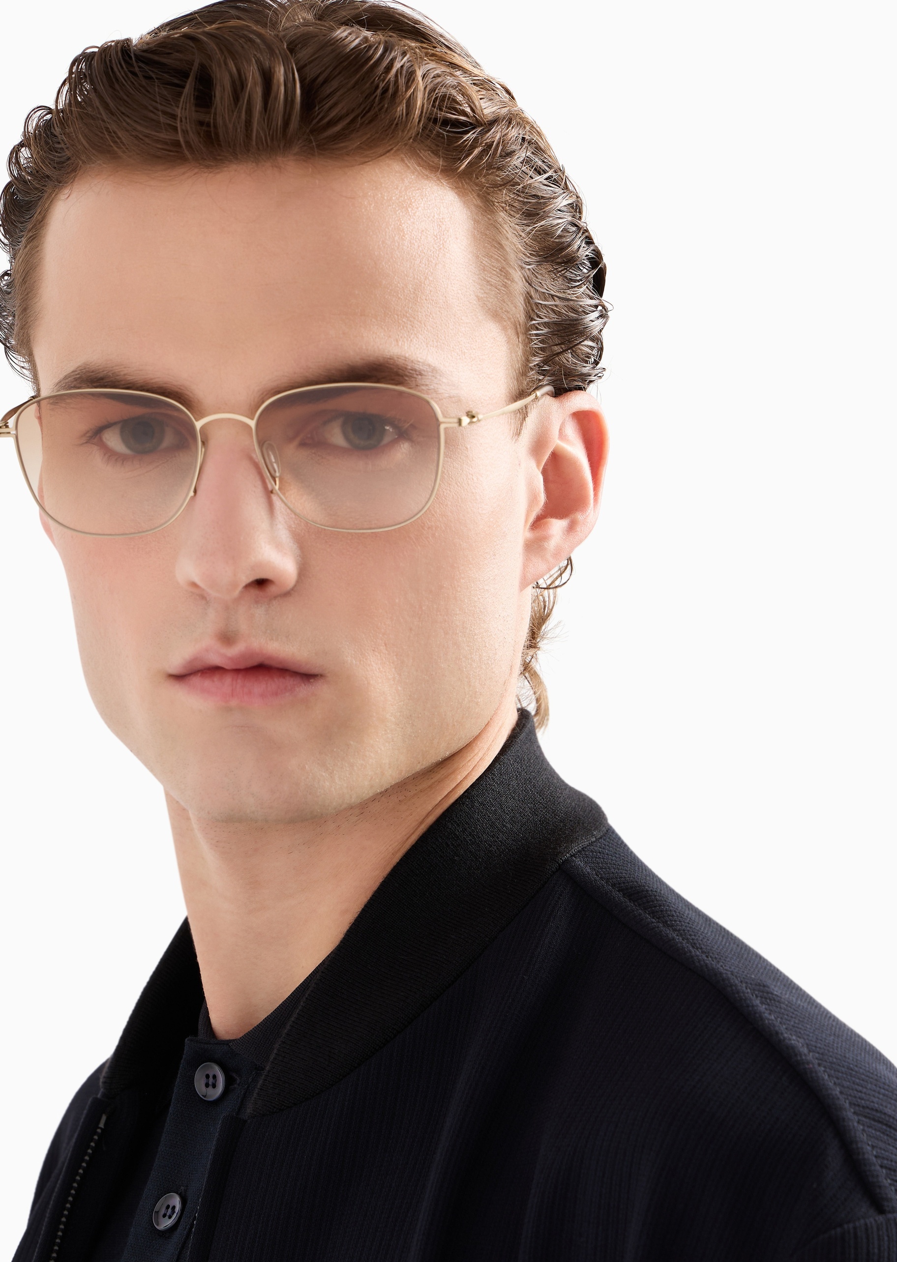 Giorgio Armani 男士枕形金属细框优雅绅士太阳眼镜