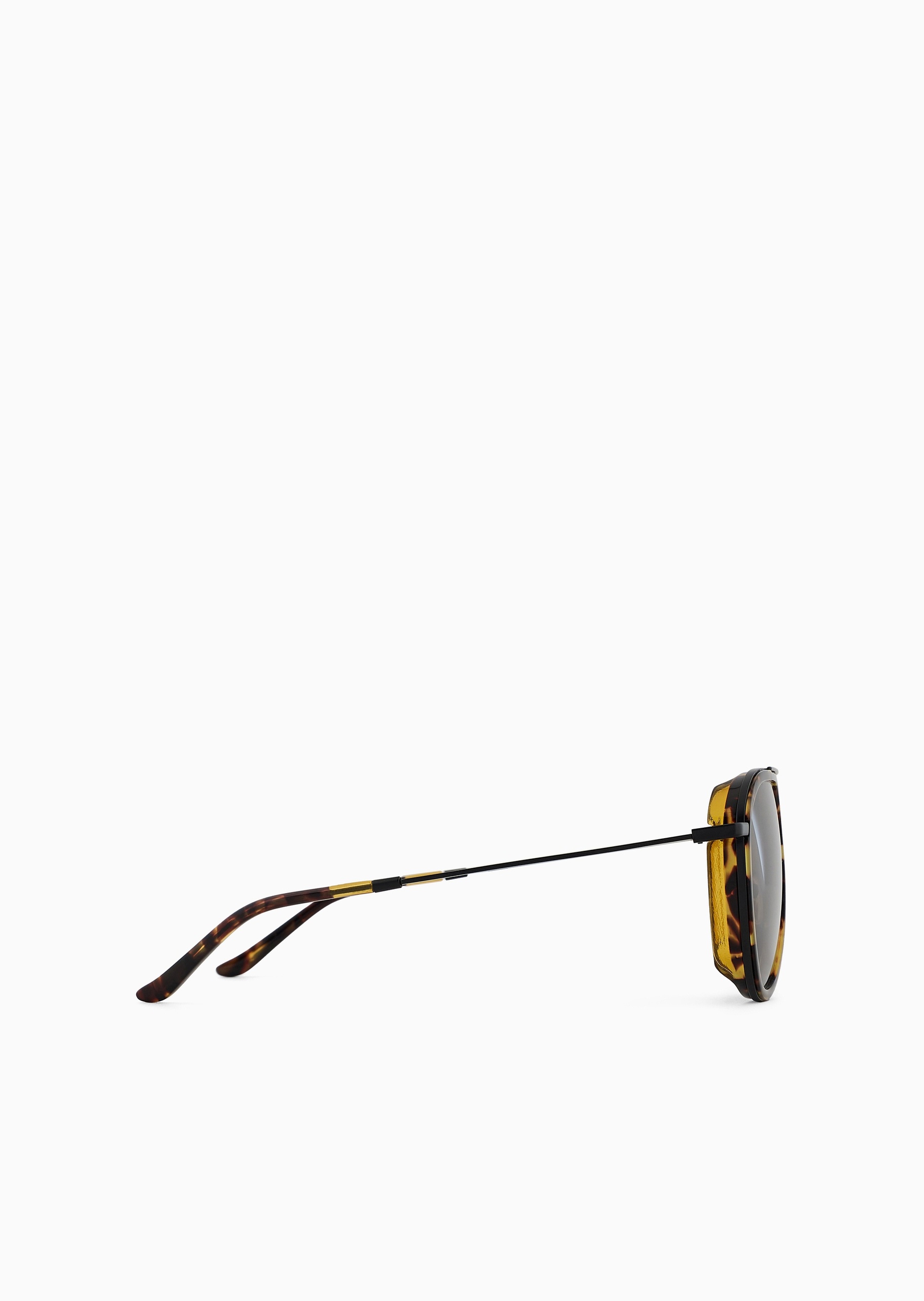 Emporio Armani 男士透明框飞行员复古斑纹太阳眼镜