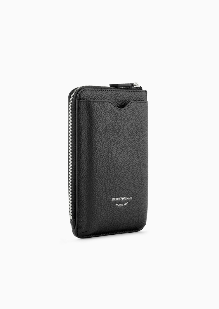 Emporio Armani 女士迷你长款多卡位可调节挂脖斜挎手机包