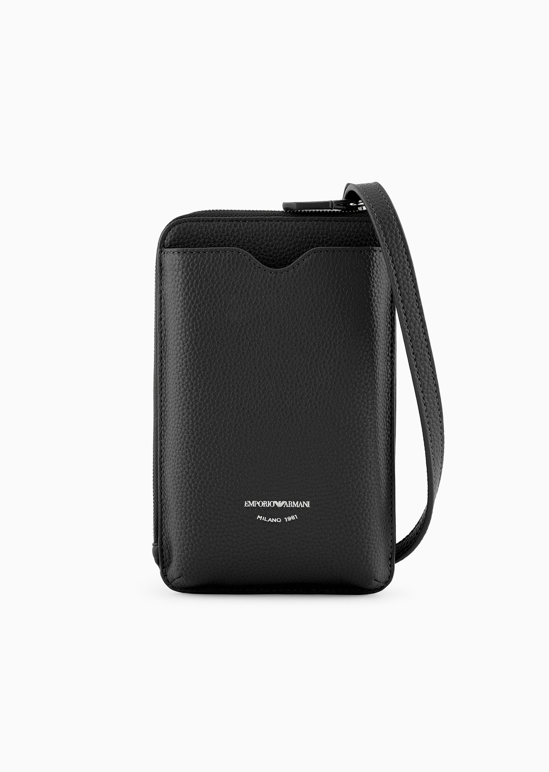 Emporio Armani 女士迷你长款多卡位可调节挂脖斜挎手机包