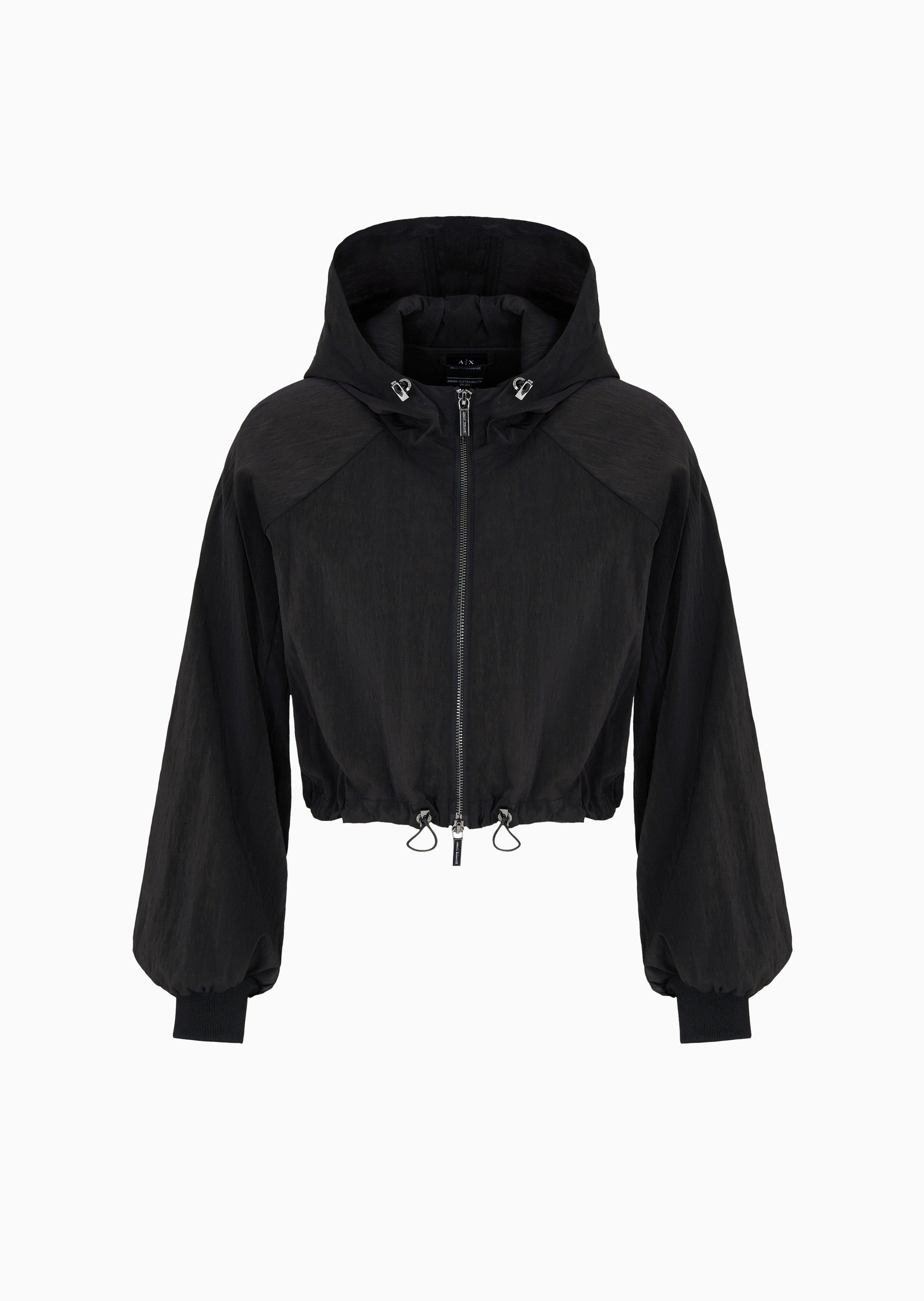 ARMANI EXCHANGE 女士灯笼袖短款连帽插肩抽绳下摆夹克