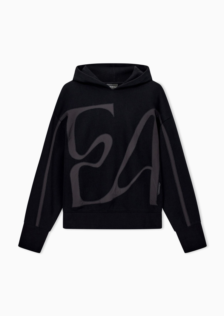 Emporio Armani 男士宽松落肩重磅休闲连帽套头卫衣