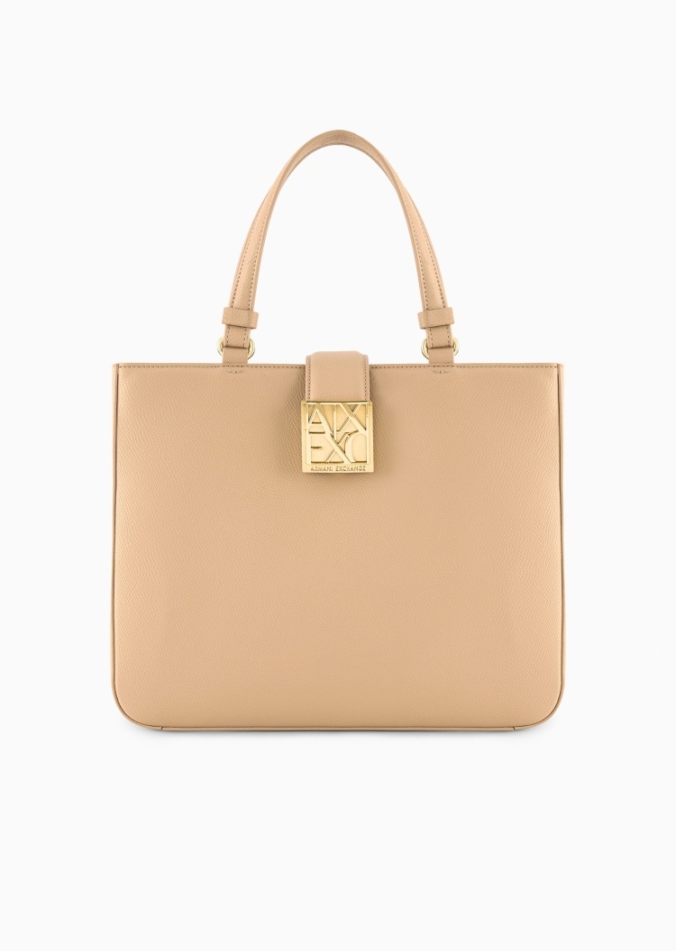 ARMANI EXCHANGE 女士磁扣方形可调节肩带手提单肩斜挎托特包