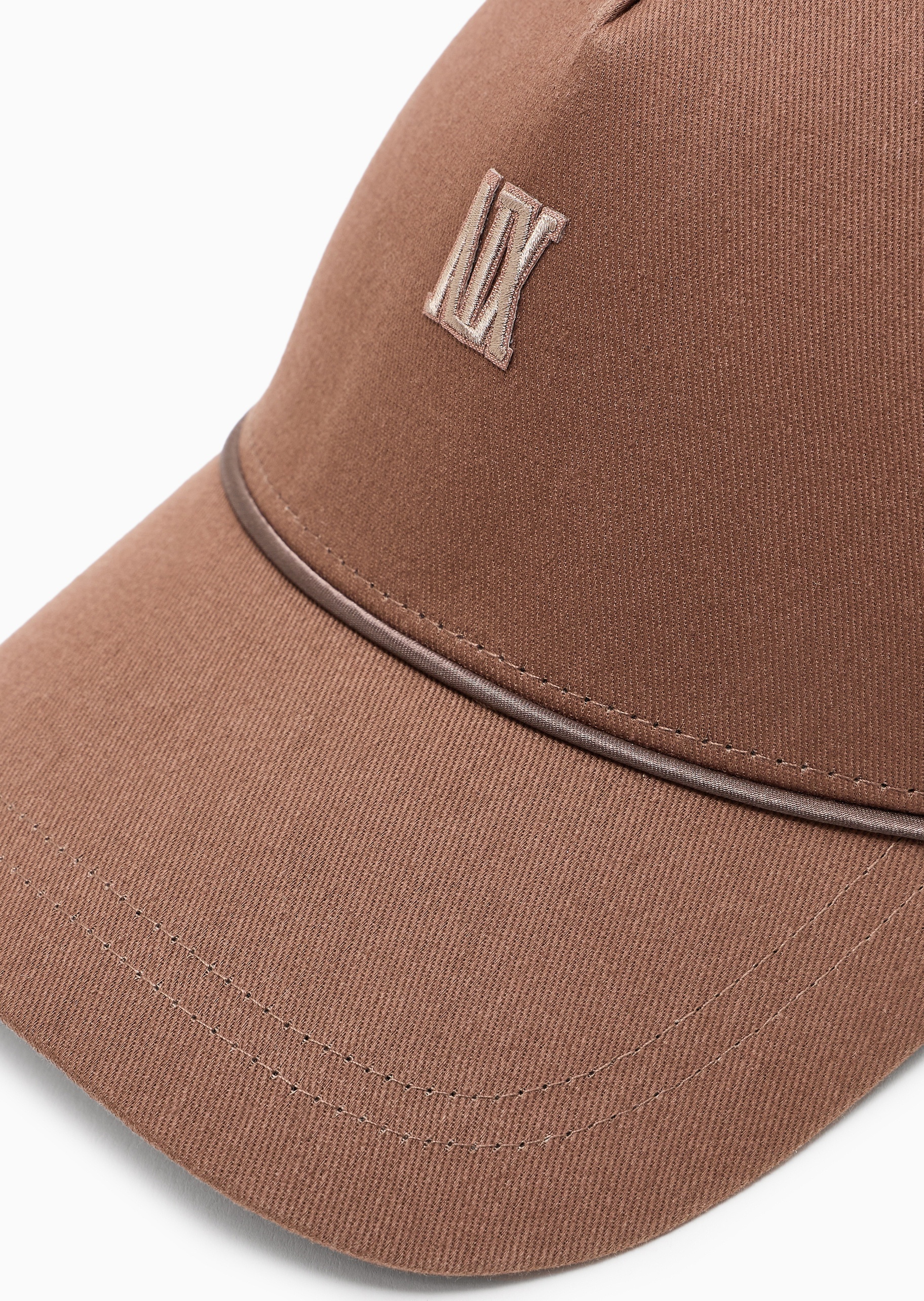 ARMANI EXCHANGE 女士纯棉魔术贴圆顶弯檐刺绣棒球帽