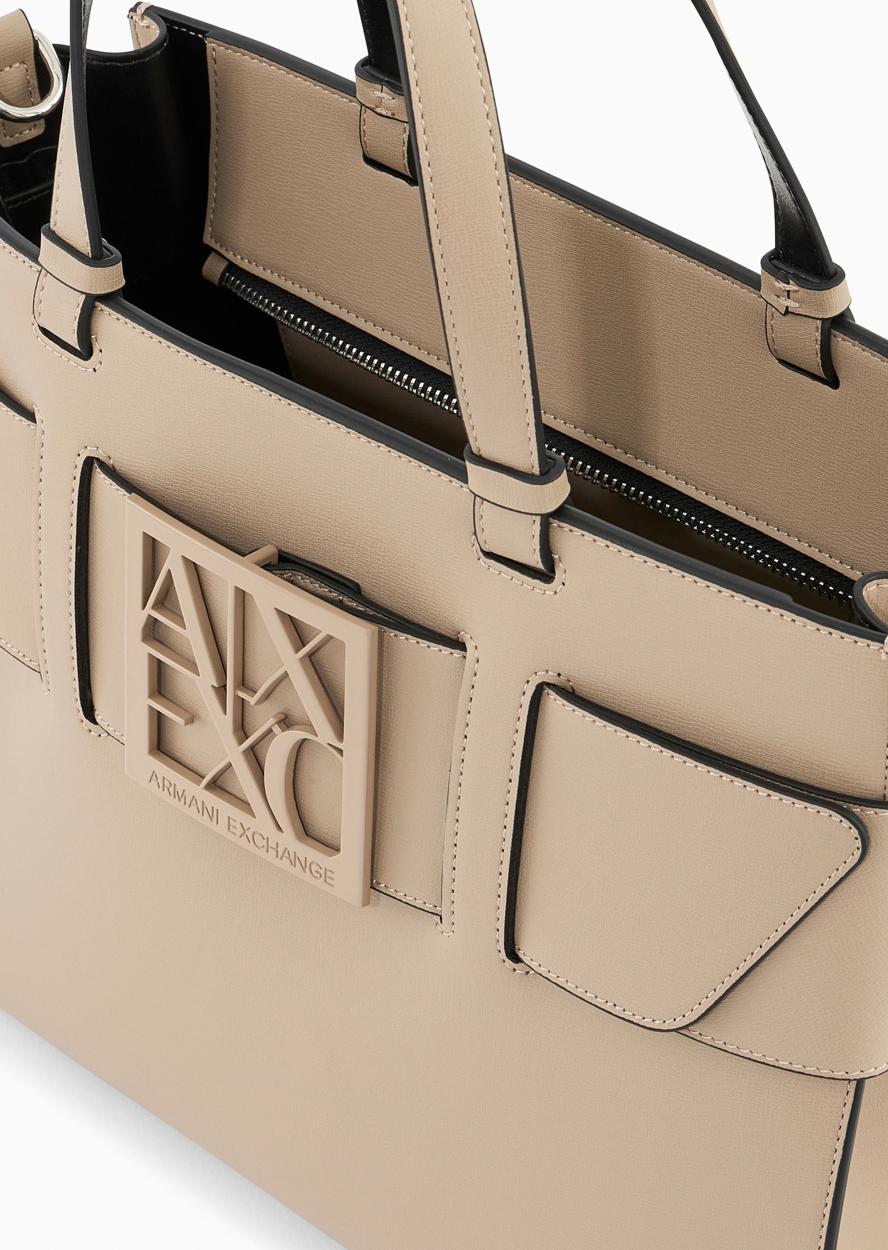 ARMANI EXCHANGE 女士拉链可拆肩带商务休闲手提斜挎托特包