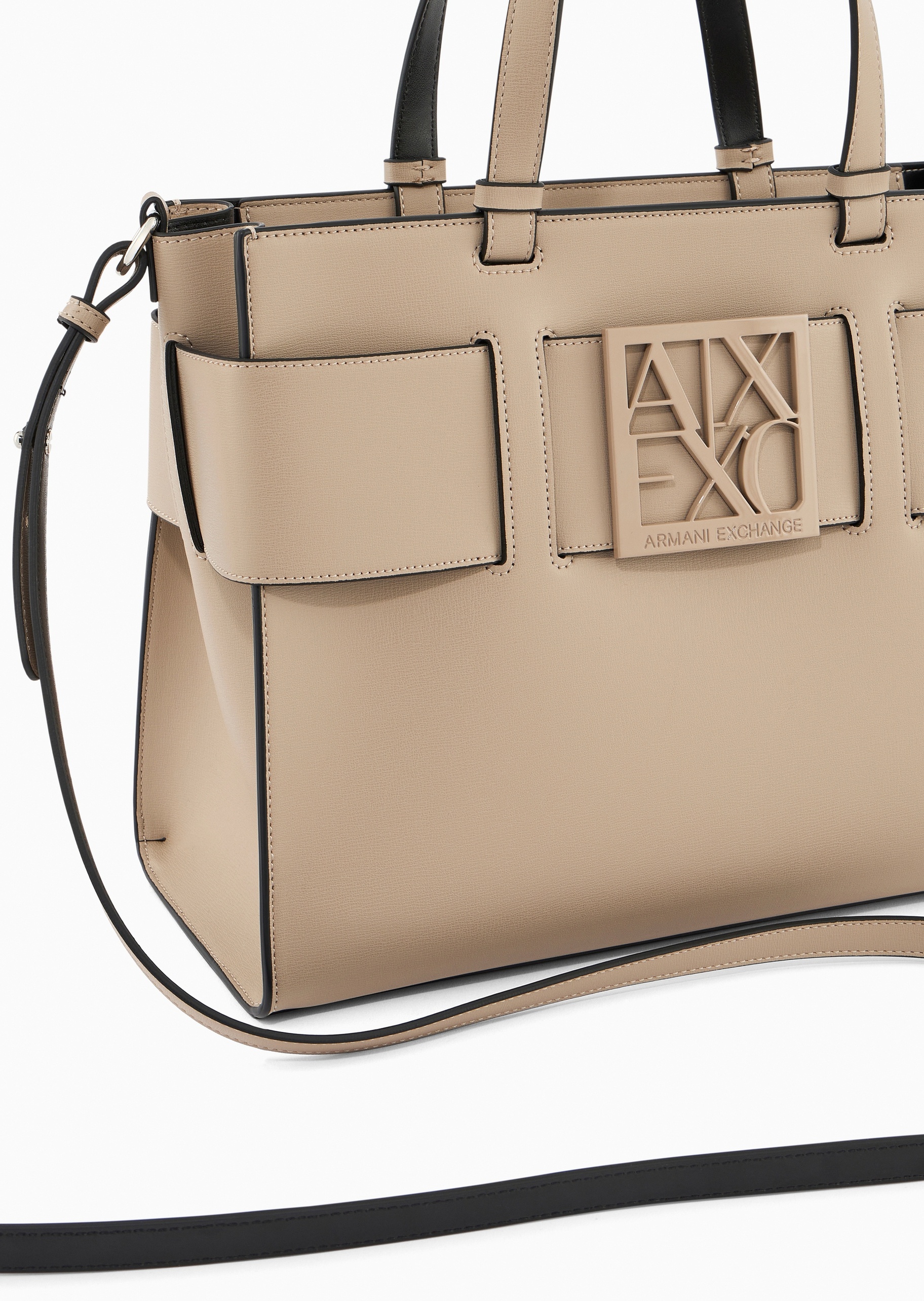 ARMANI EXCHANGE 女士拉链可拆肩带商务休闲手提斜挎托特包