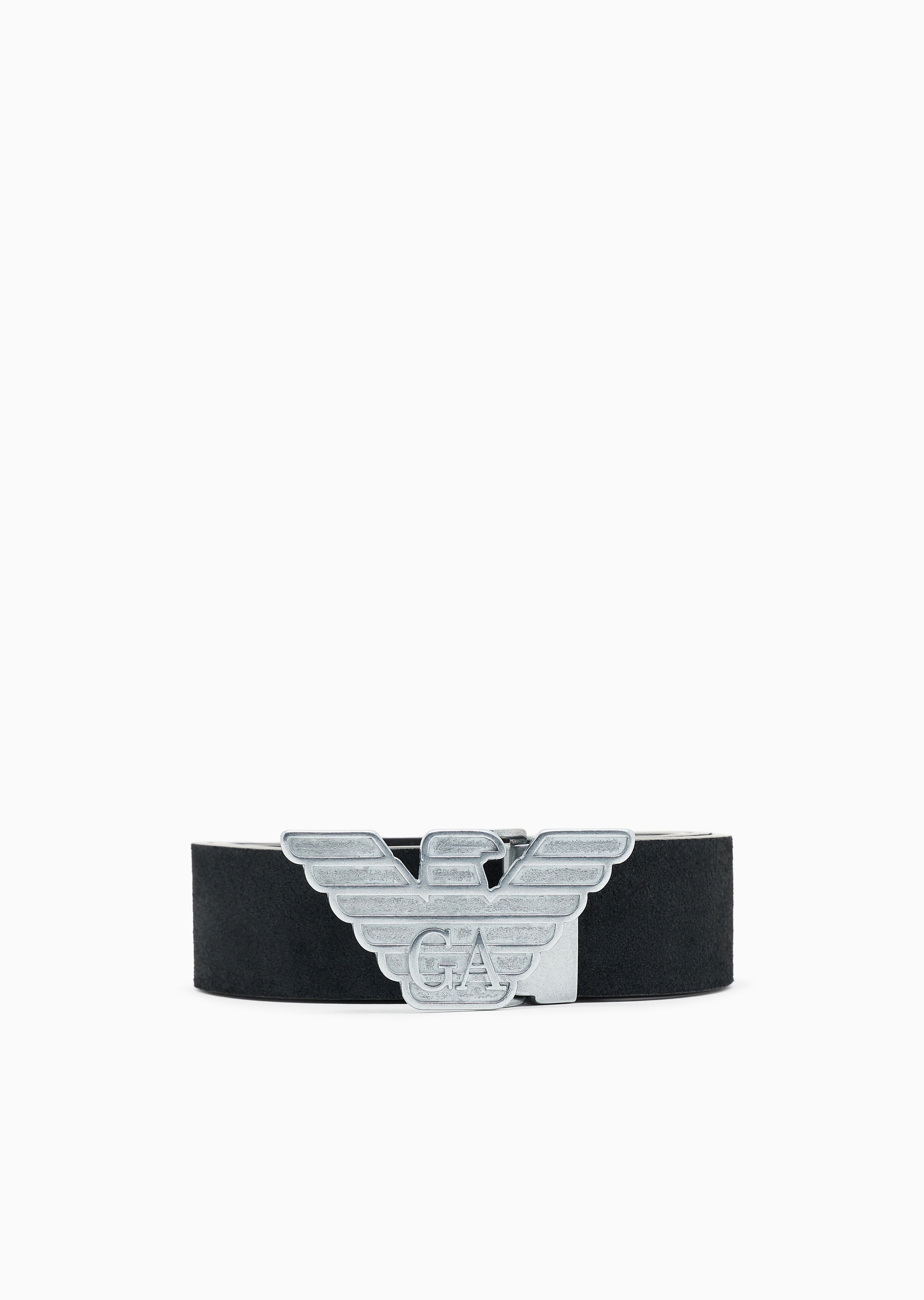 Emporio Armani 男士牛皮剖层革商务板扣腰带皮带
