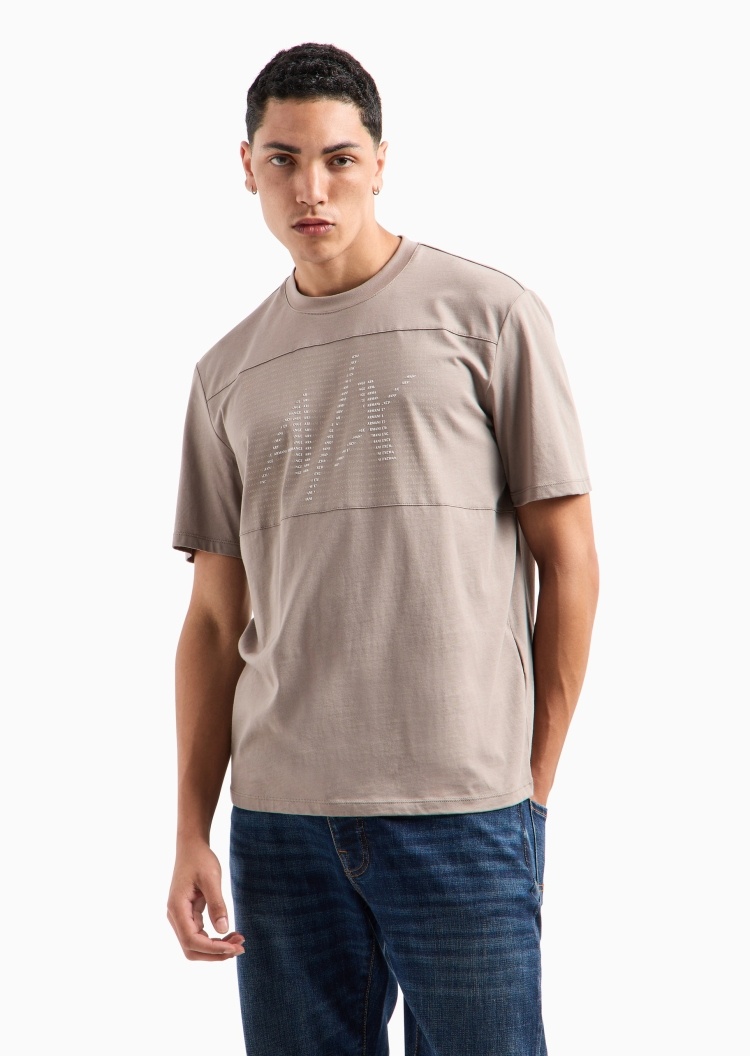ARMANI EXCHANGE 男士全棉合身短袖圆领个性印花T恤