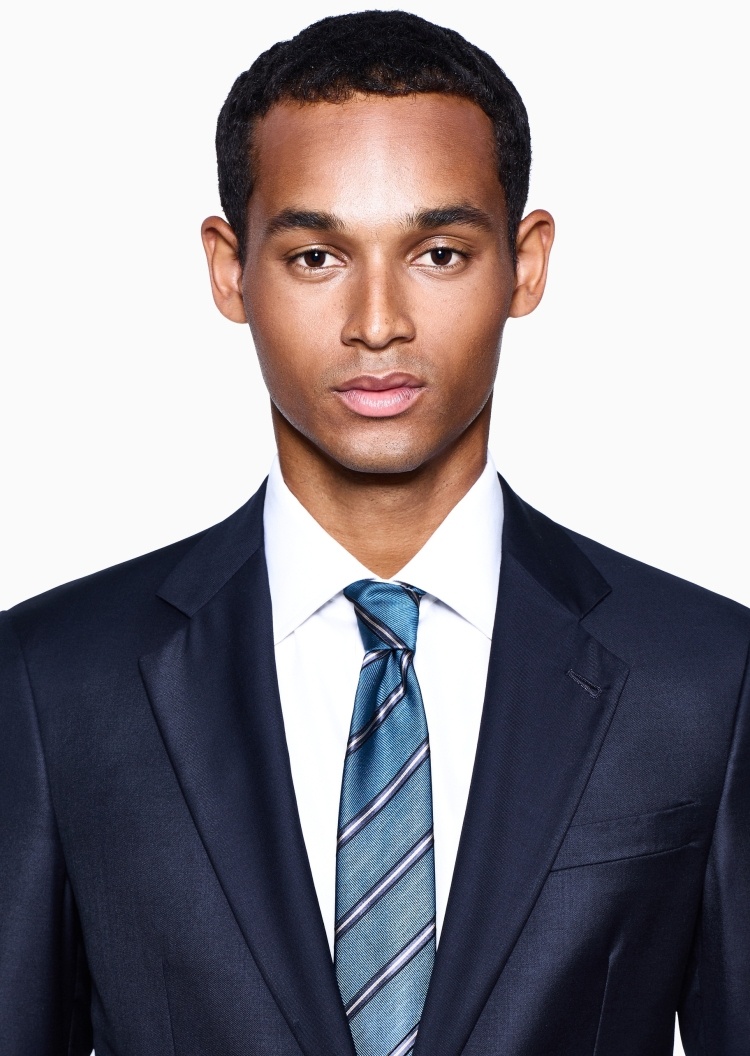 Giorgio Armani 男士桑蚕丝手打箭头型斜条纹提花领带