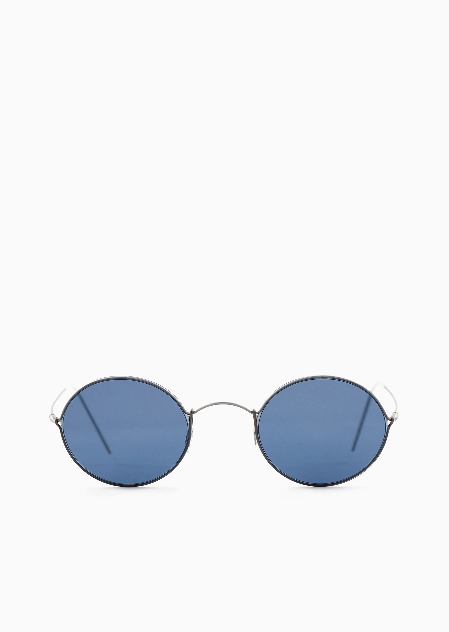 Giorgio Armani 男士椭圆形金属细框时尚遮阳太阳眼镜