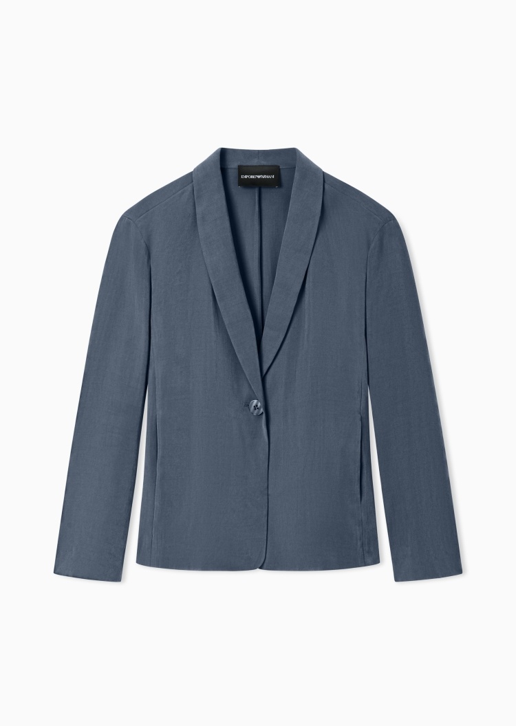 Emporio Armani 女士莫代尔青果领单粒扣秀场同款西装薄外套