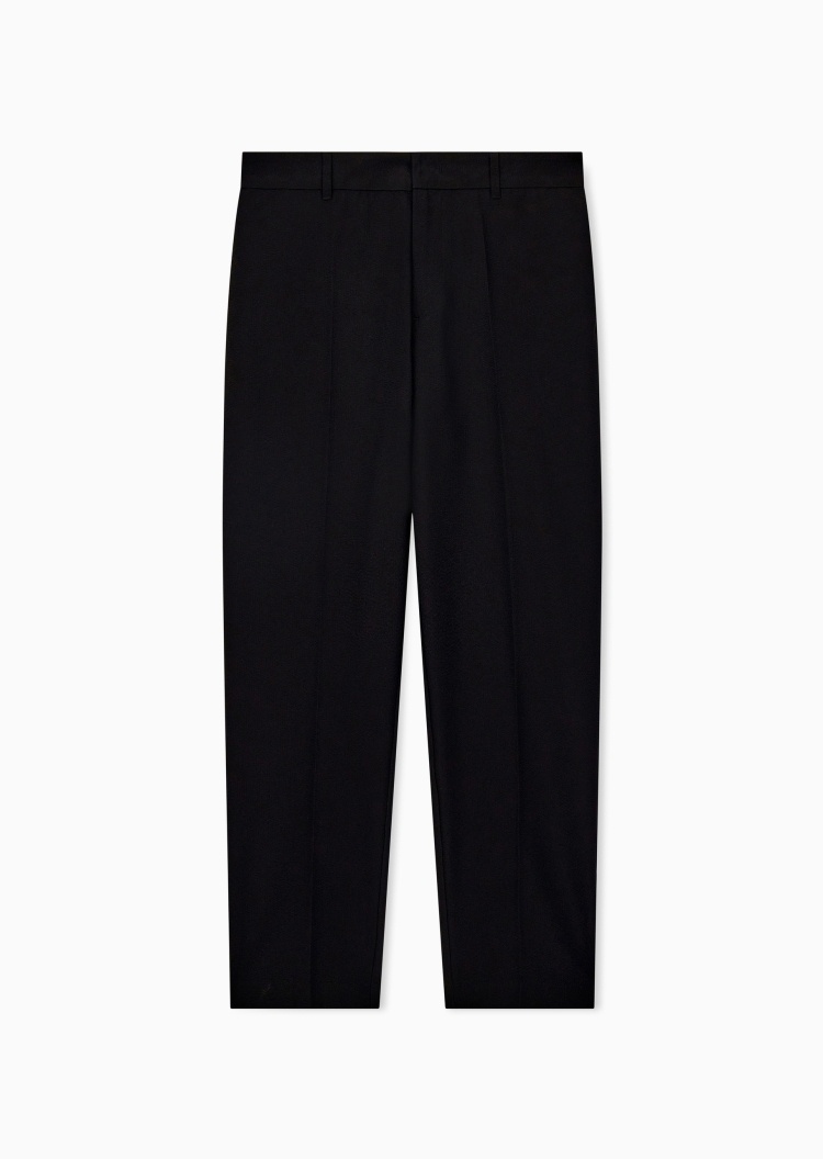 Emporio Armani 男士弹力合身长款直筒纯色休闲裤