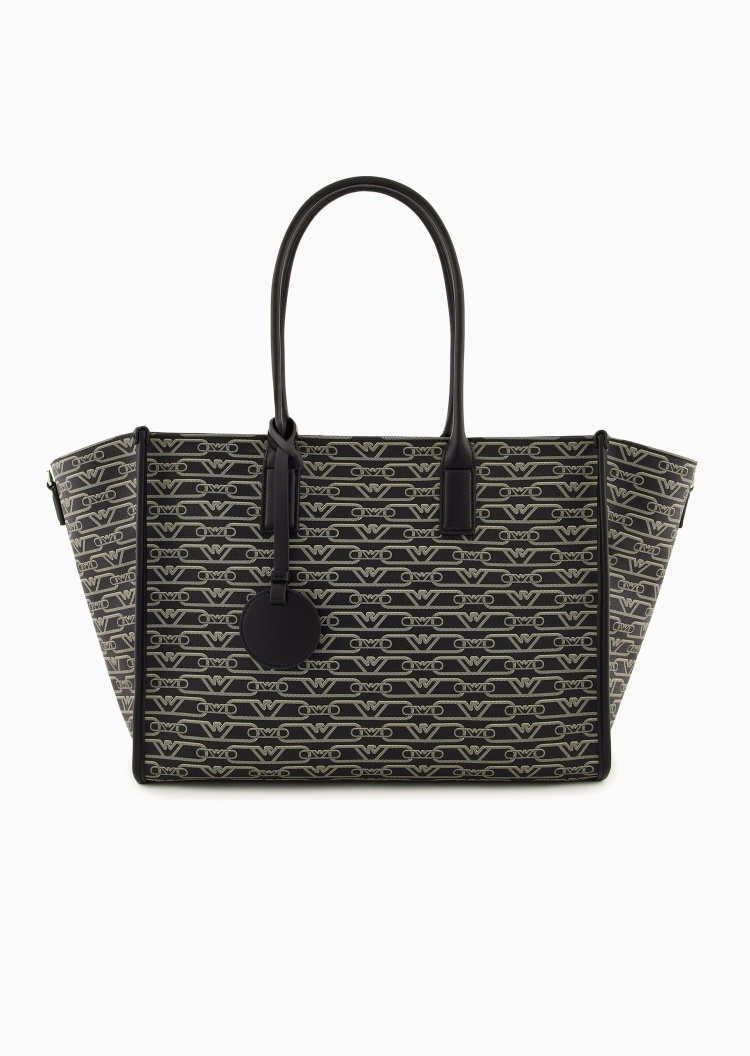Emporio Armani 女士大容量可拆肩带老花手提斜挎托特包