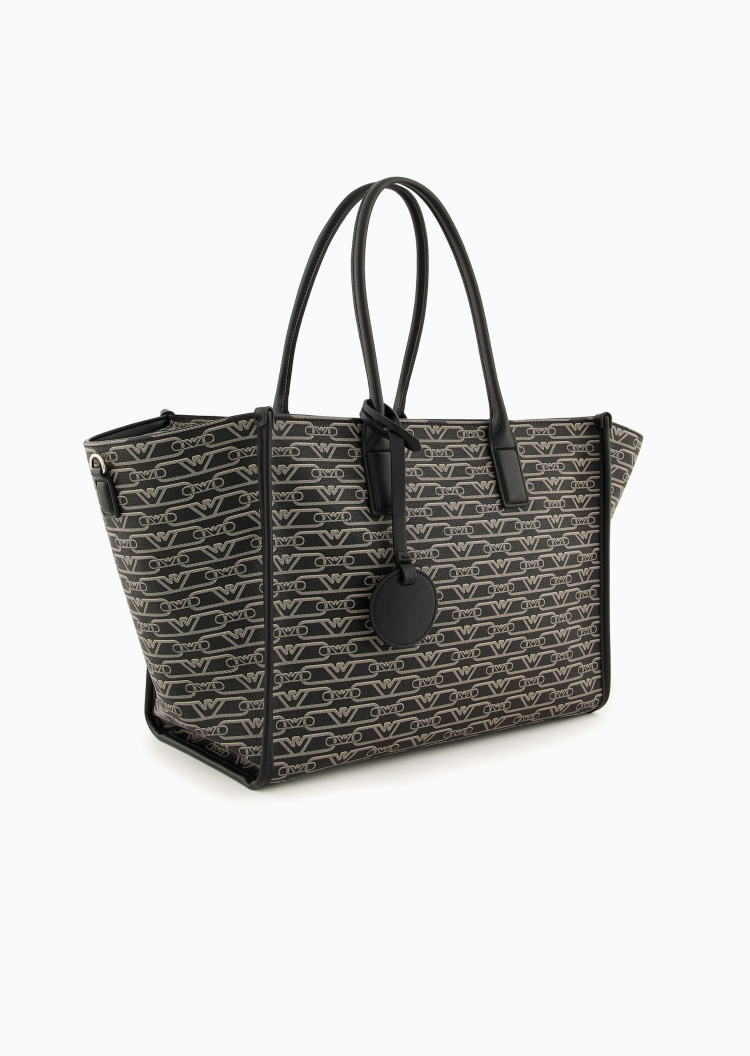 Emporio Armani 女士大容量可拆肩带老花手提斜挎托特包