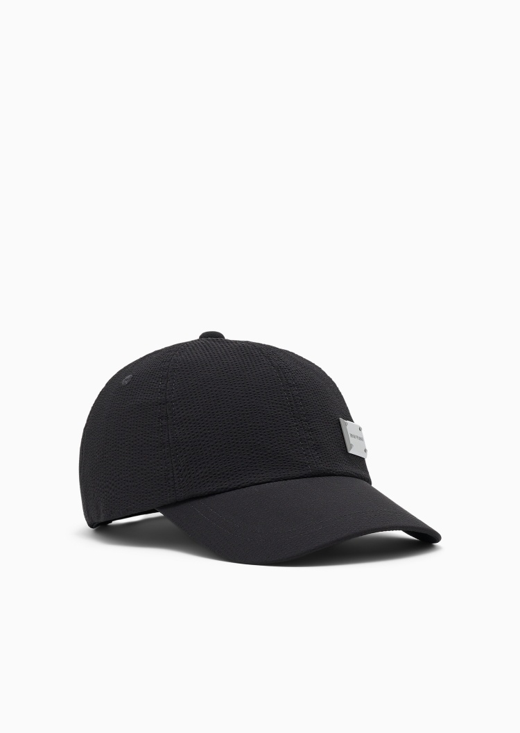 Emporio Armani 男士卡扣圆顶弯檐休闲出游棒球帽