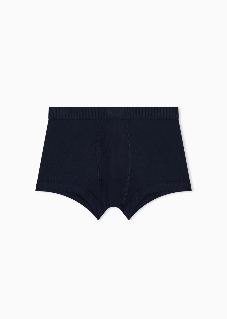 Emporio Armani 男士弹力平角鹰标提花罗纹针织内裤