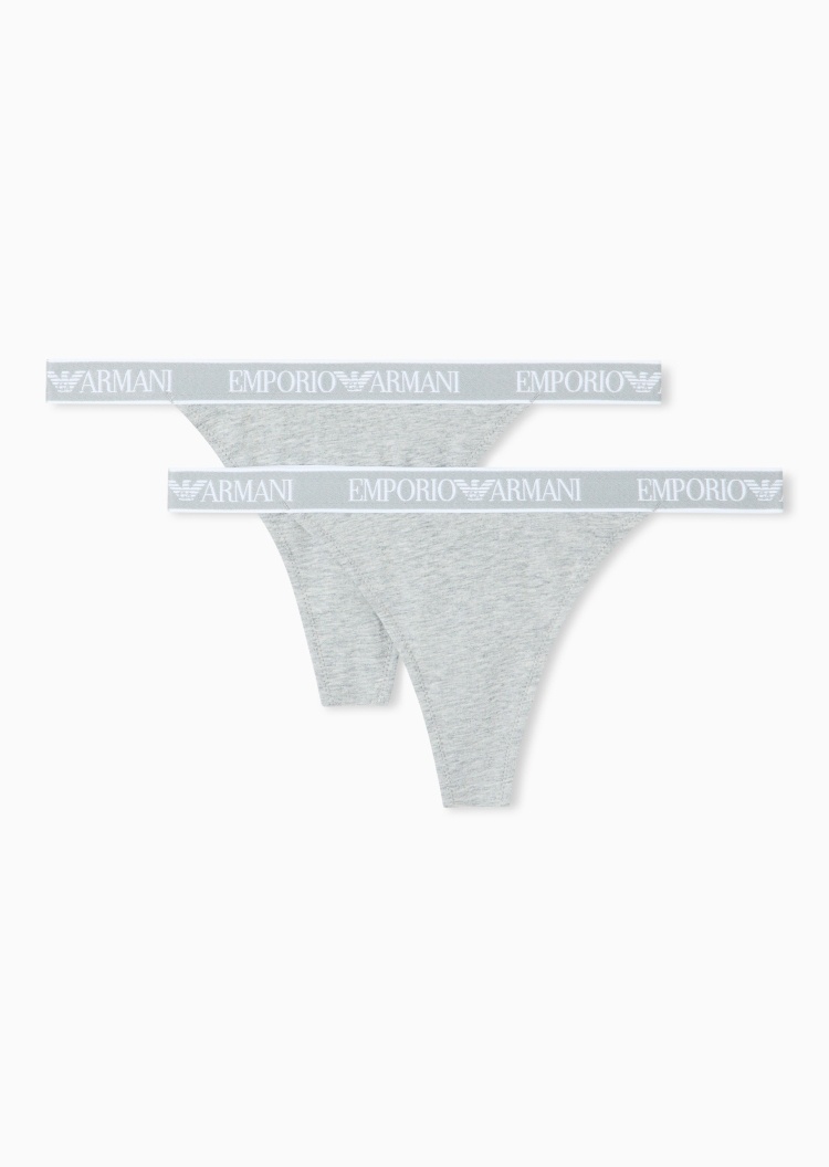 Emporio Armani 女士弹力T型三角两条装性感提花内裤套装