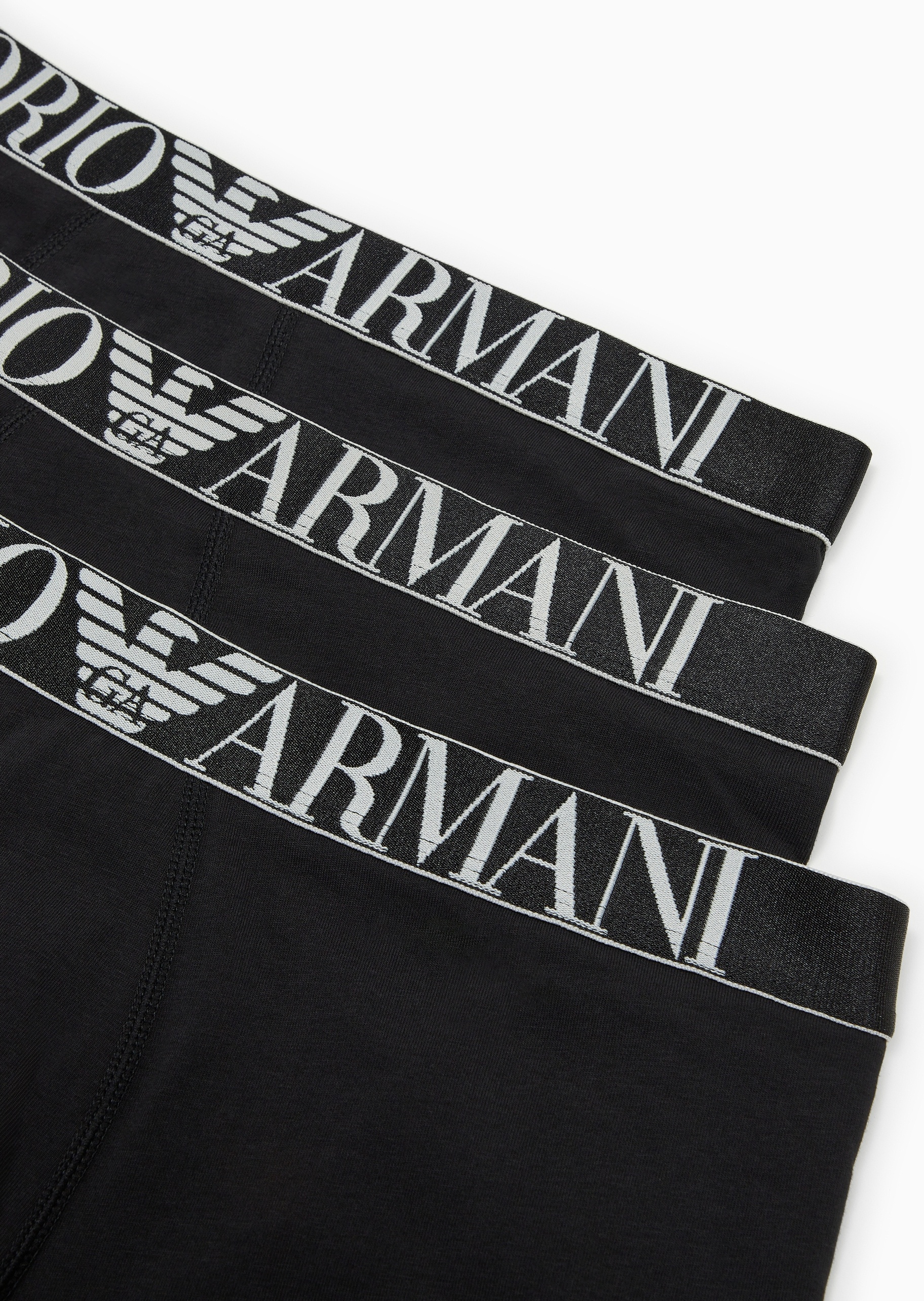 Emporio Armani 男士纯棉弹力合身松紧腰平角三条装内裤套装