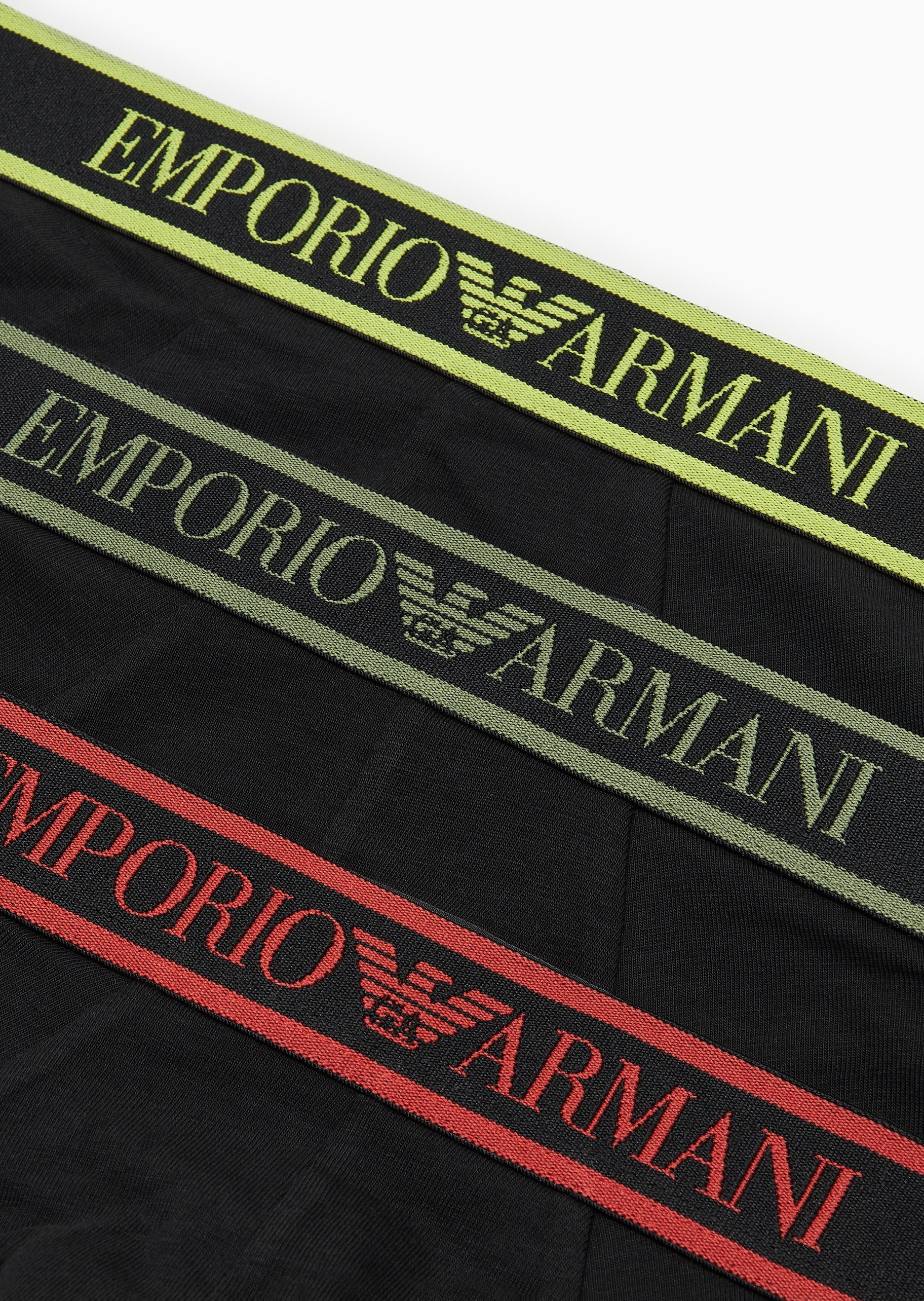 Emporio Armani 男士纯棉弹力合身三角三条装内裤套装