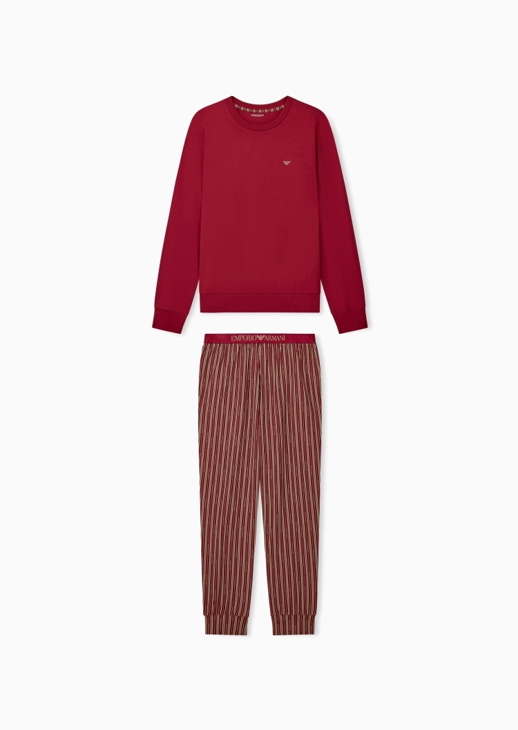 Emporio Armani 男士休闲简约纯棉家居睡衣睡裤套装