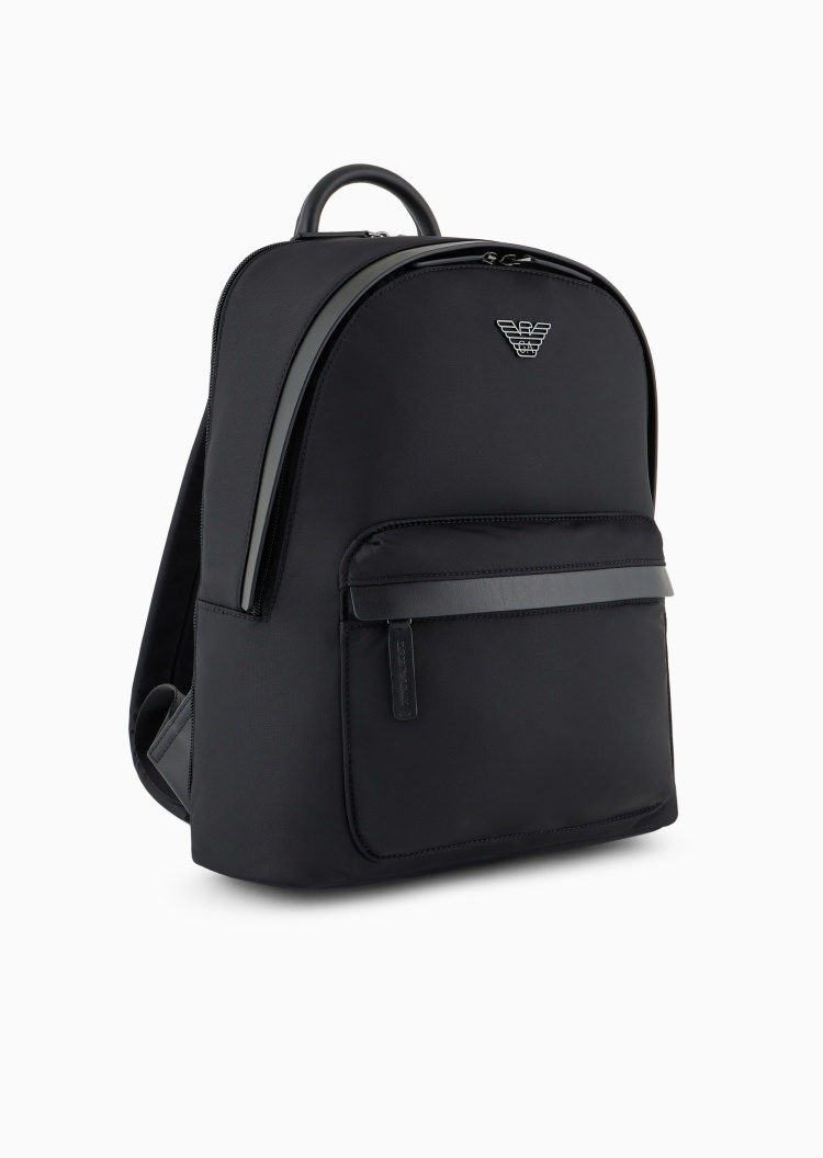 Emporio Armani 男士中号拉链圆形可调节肩带手提双肩包
