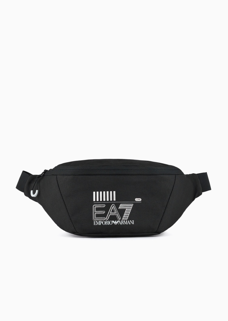 EA7 男女同款拉链可调节插扣袢带健身斜挎腰包