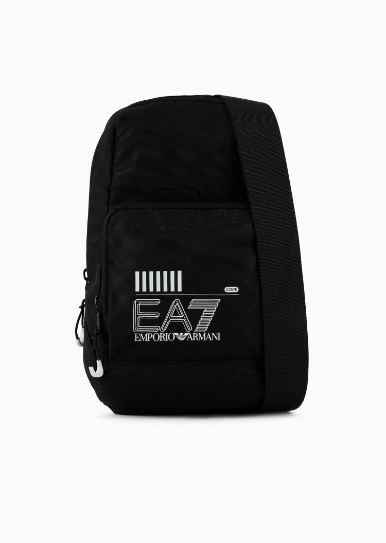 EA7 男女同款拉链竖款可调节肩带健身训练斜挎包