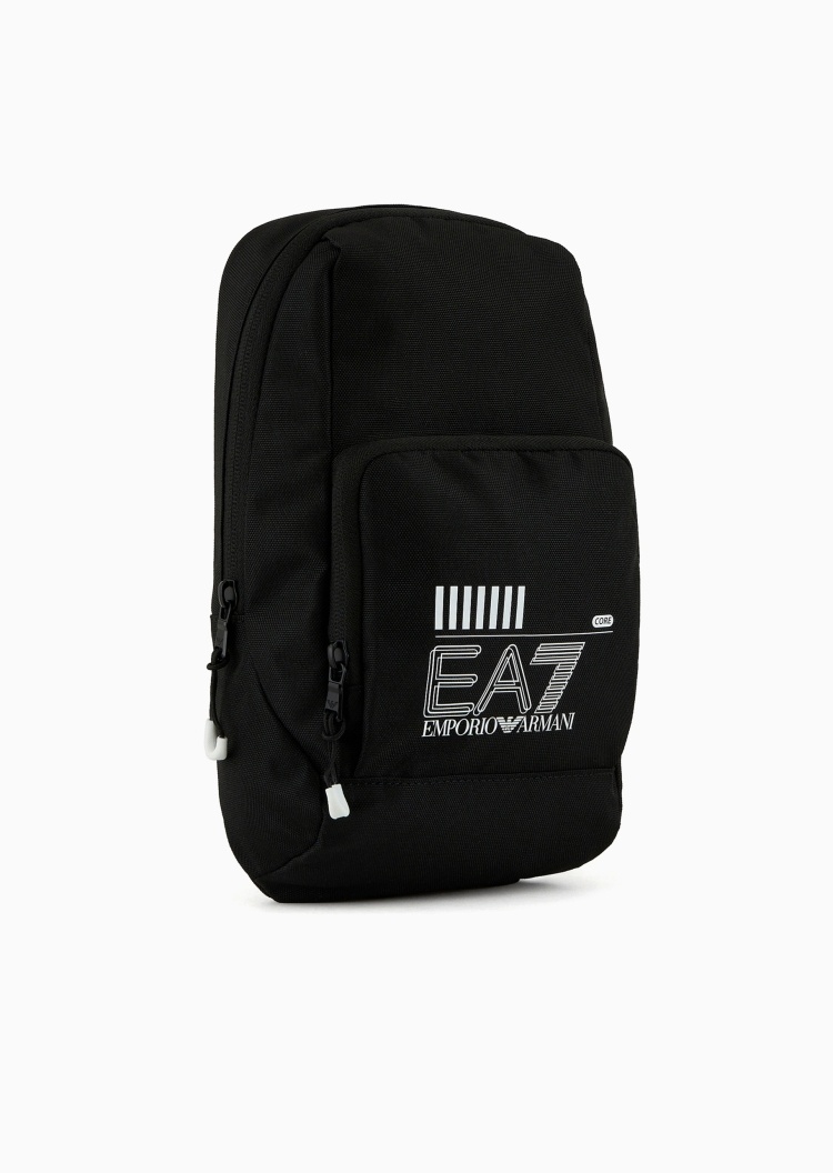 EA7 男女同款拉链竖款可调节肩带健身训练斜挎包
