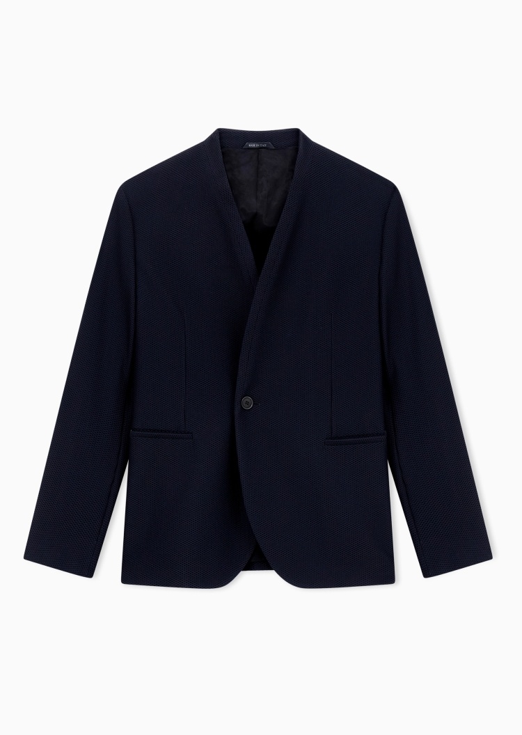 Giorgio Armani 男士长袖V领单粒扣商务休闲西装外套