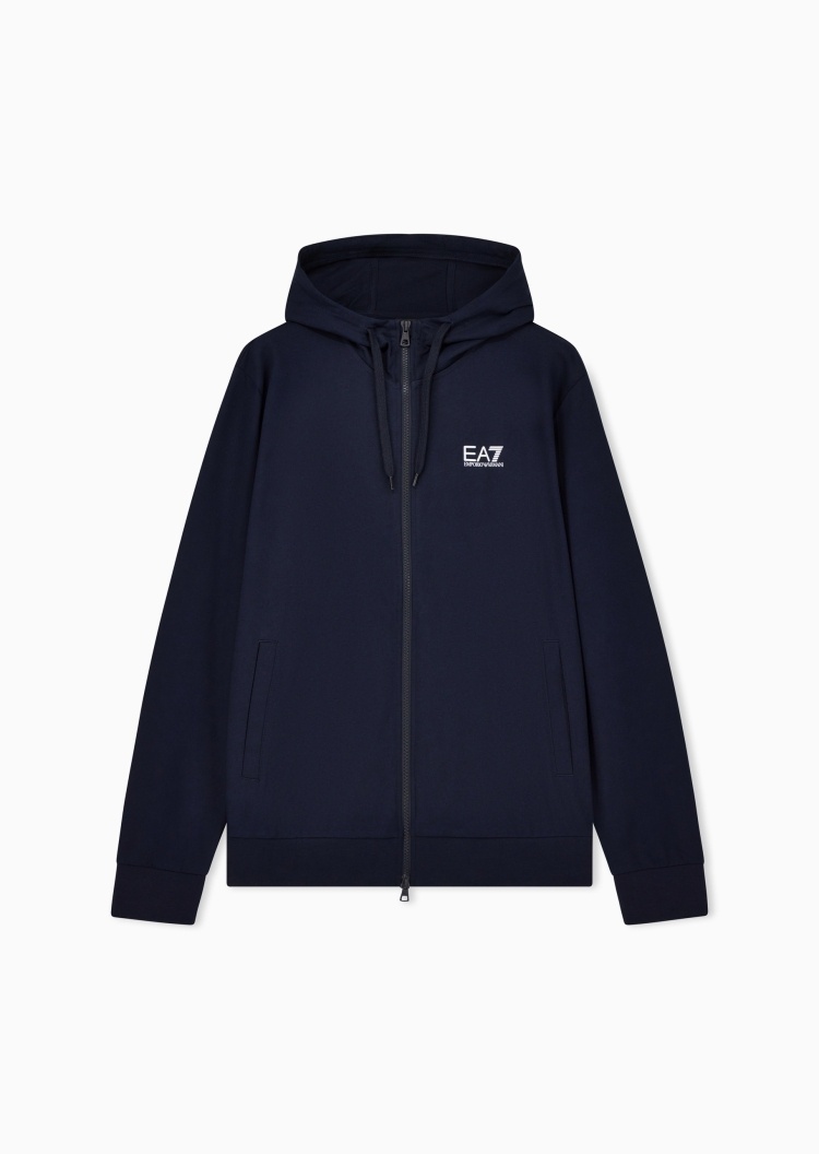 EA7 男士短款连帽拉链开衫卫衣夹克外套