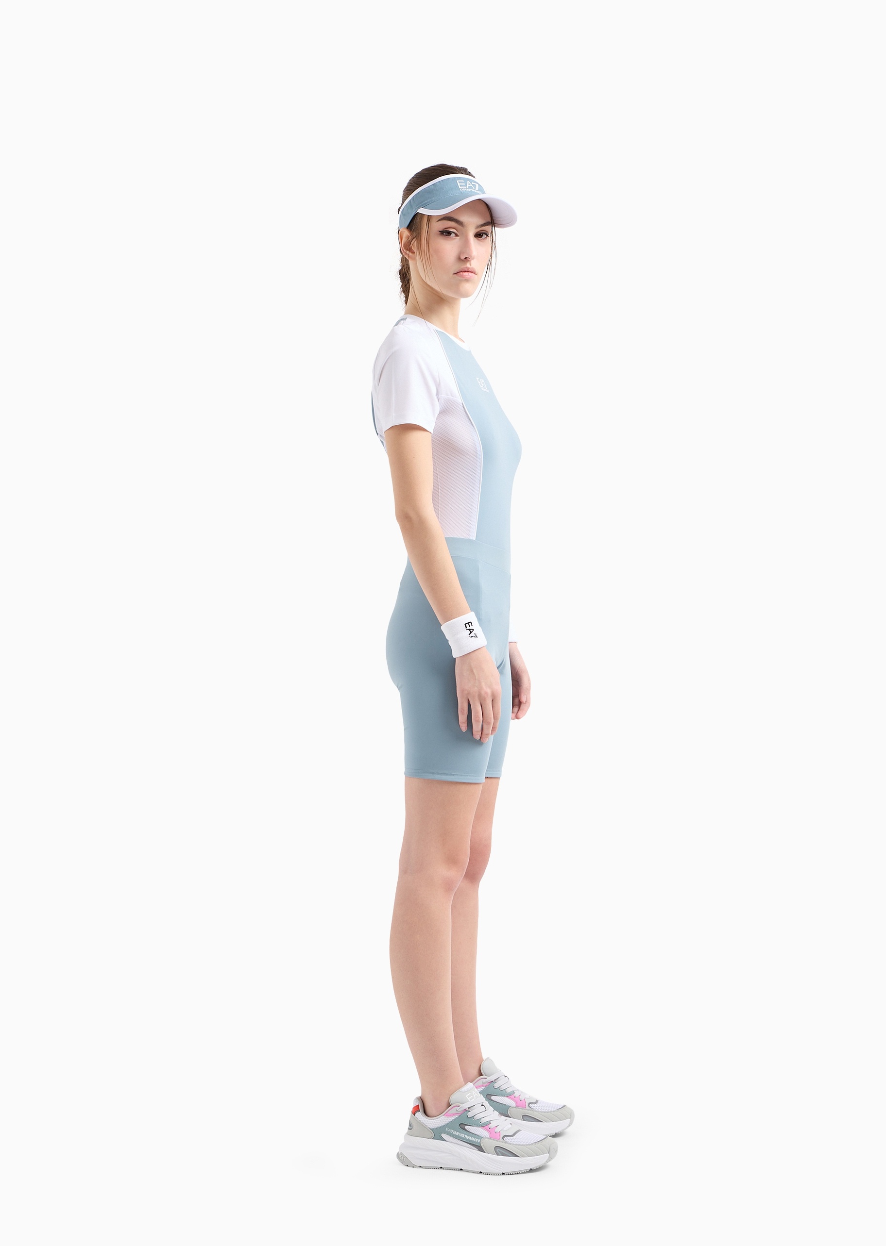 EA7 女士VENTUS 7弹力短袖圆领网球T恤