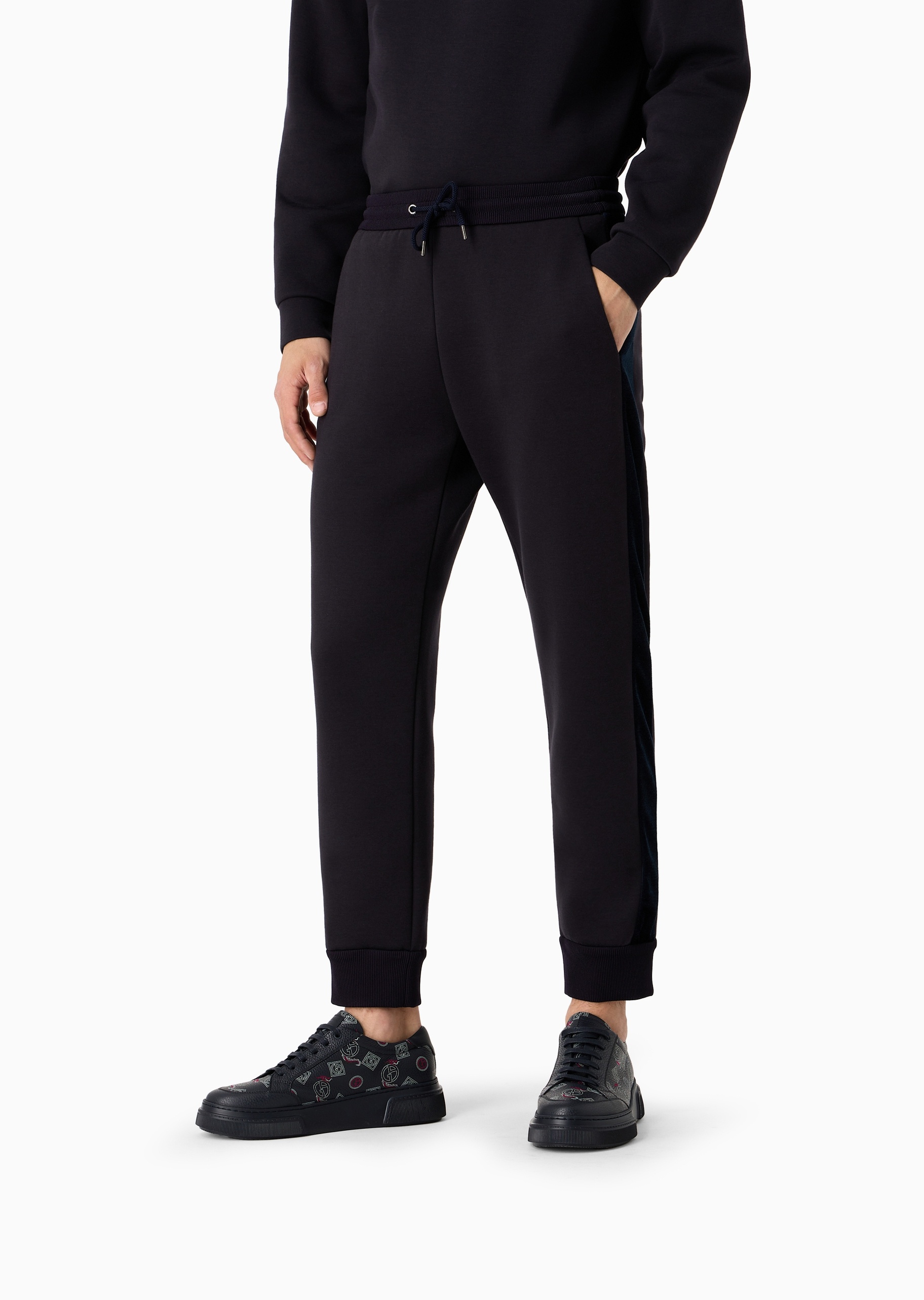 Giorgio Armani 胡歌同款男士棉质系带腰束脚卫裤