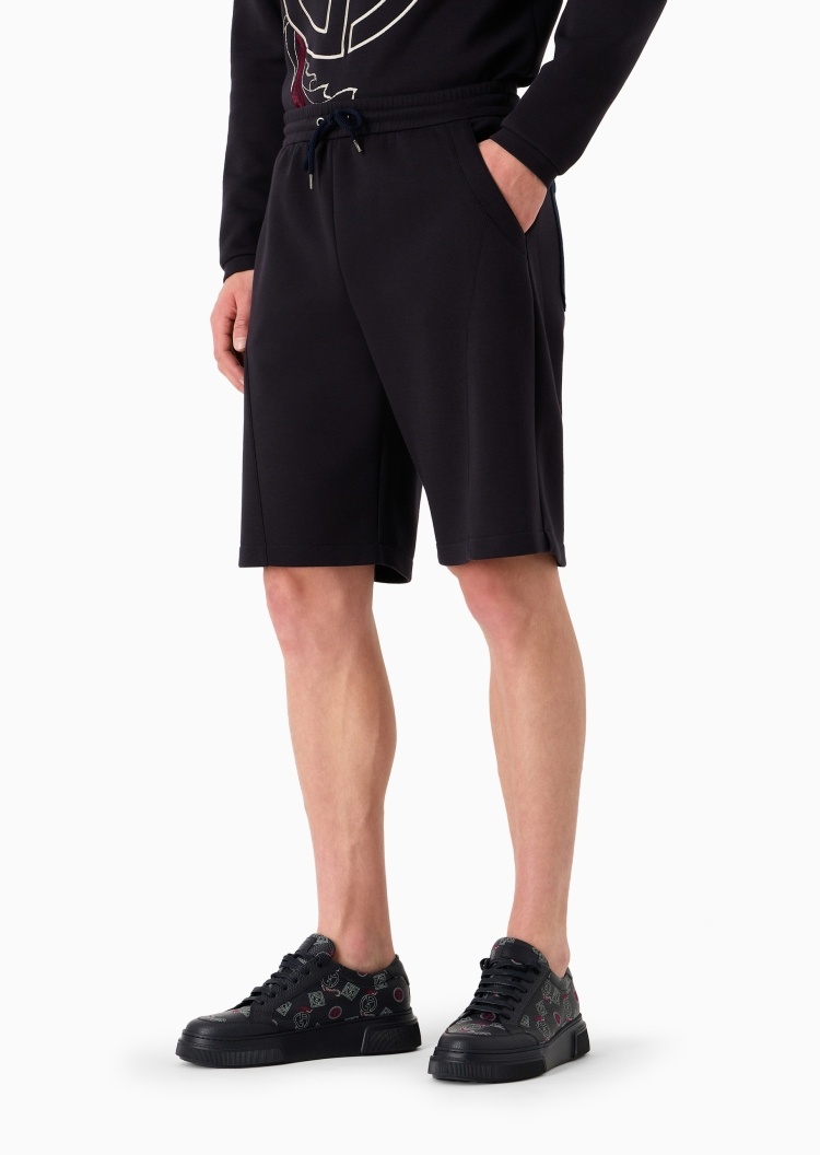 Giorgio Armani 男士棉质系带腰短款直筒百慕大短裤