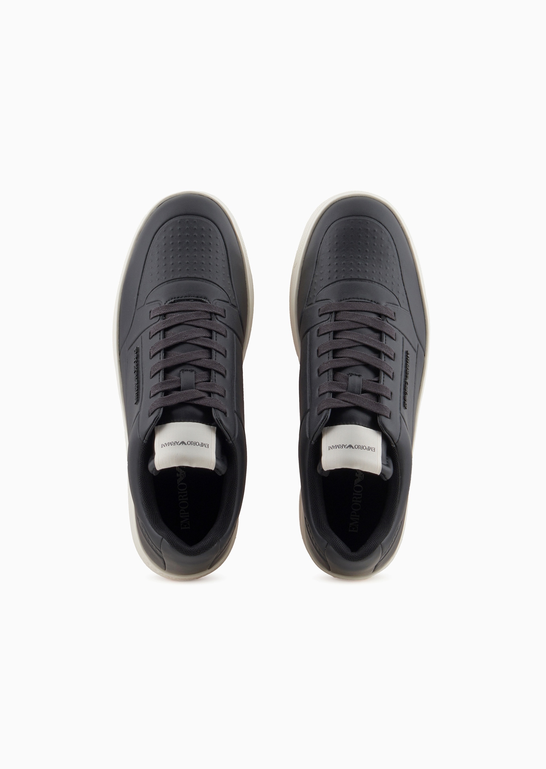Emporio Armani 男士轻户外运动休闲牛皮剖层革板鞋