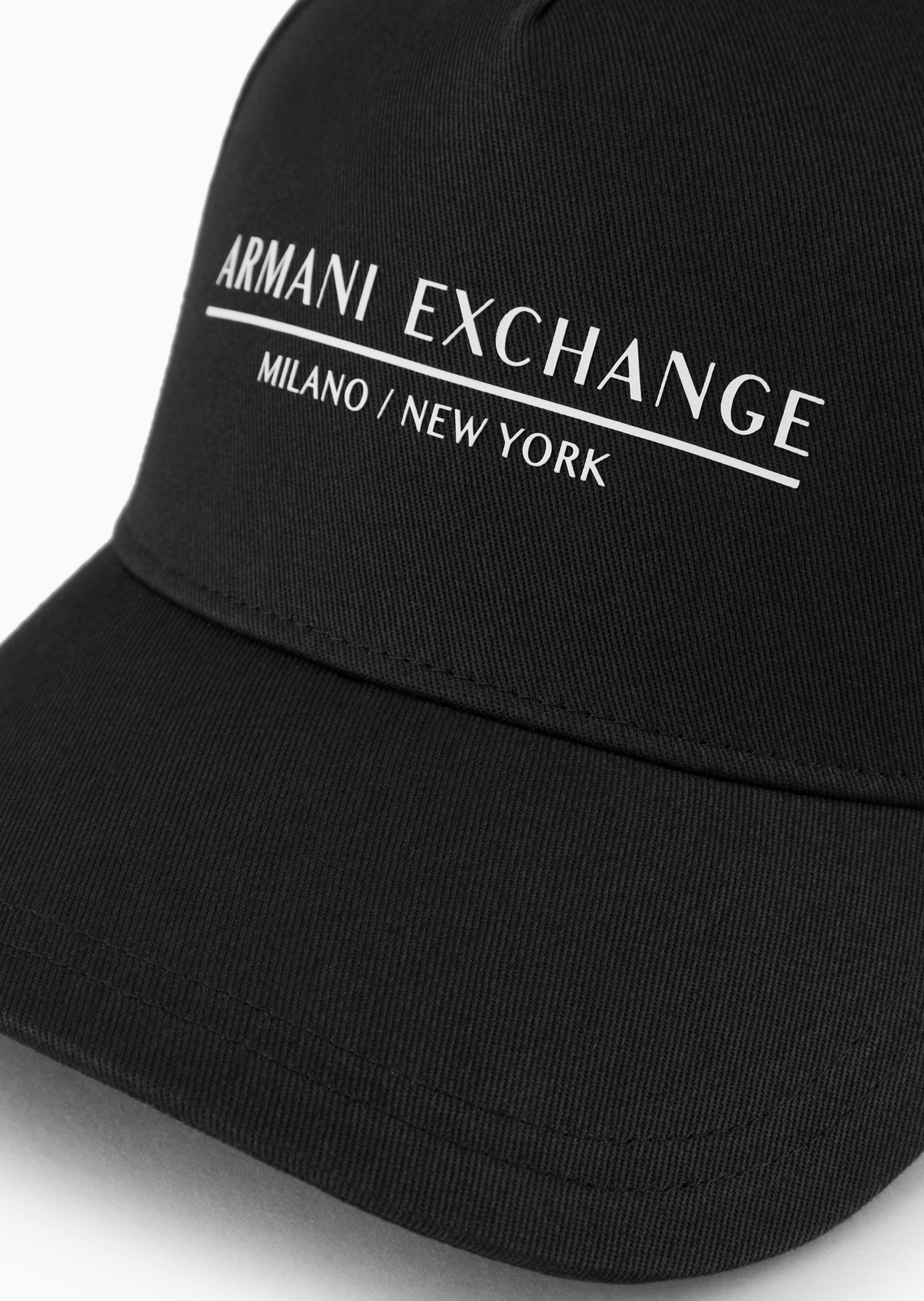 ARMANI EXCHANGE 男士全棉排扣圆顶弯檐遮阳时尚棒球帽