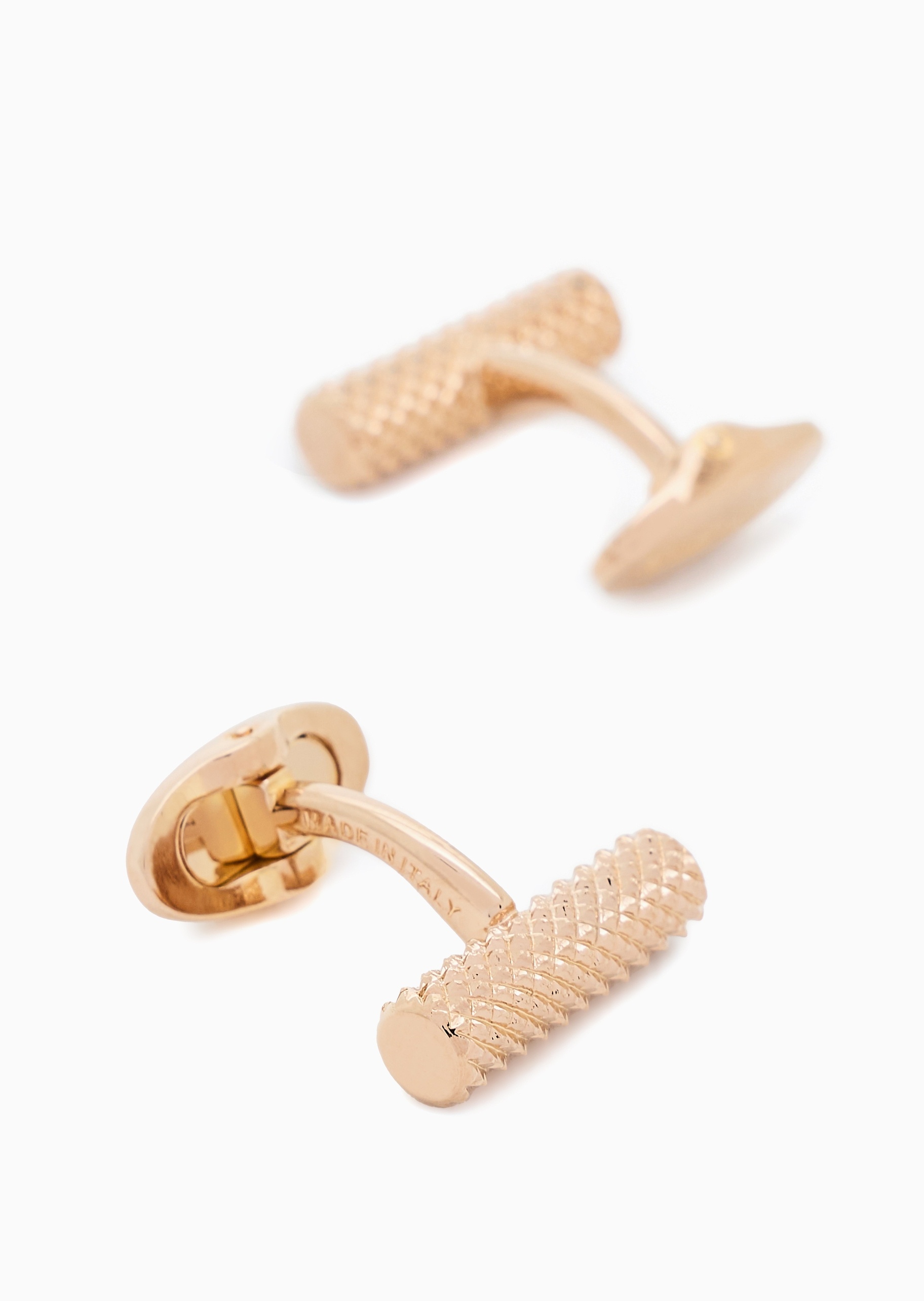 Giorgio Armani 男士银质棒形两只装复古滚花袖扣礼物