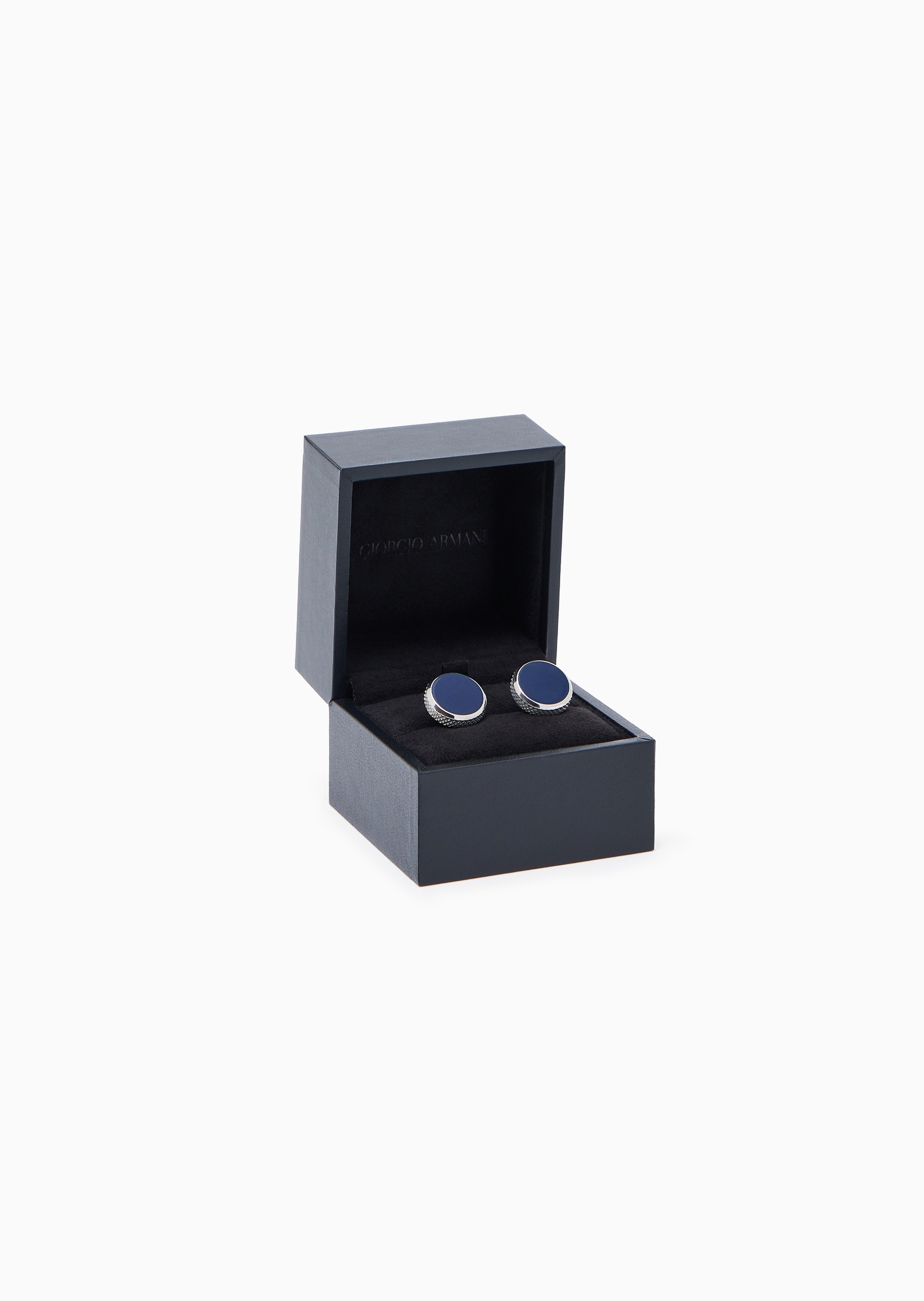 Giorgio Armani 男士银质圆形两只装彩色珐琅袖扣礼物