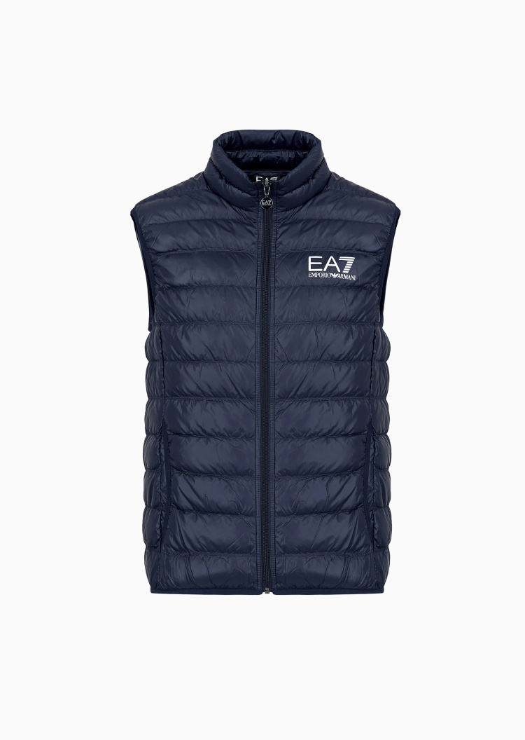 EA7 男女同款短款轻薄无袖立领户外休闲羽绒马甲