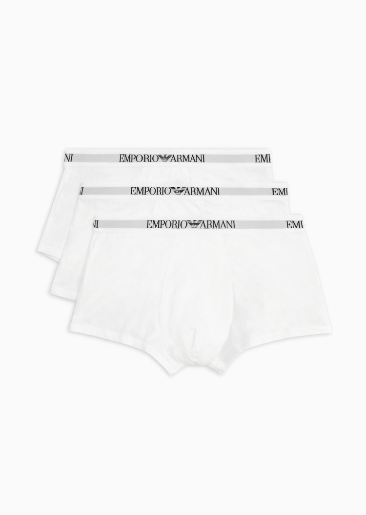 Emporio Armani 男士三条装纯棉Logo平角内裤轻奢礼物