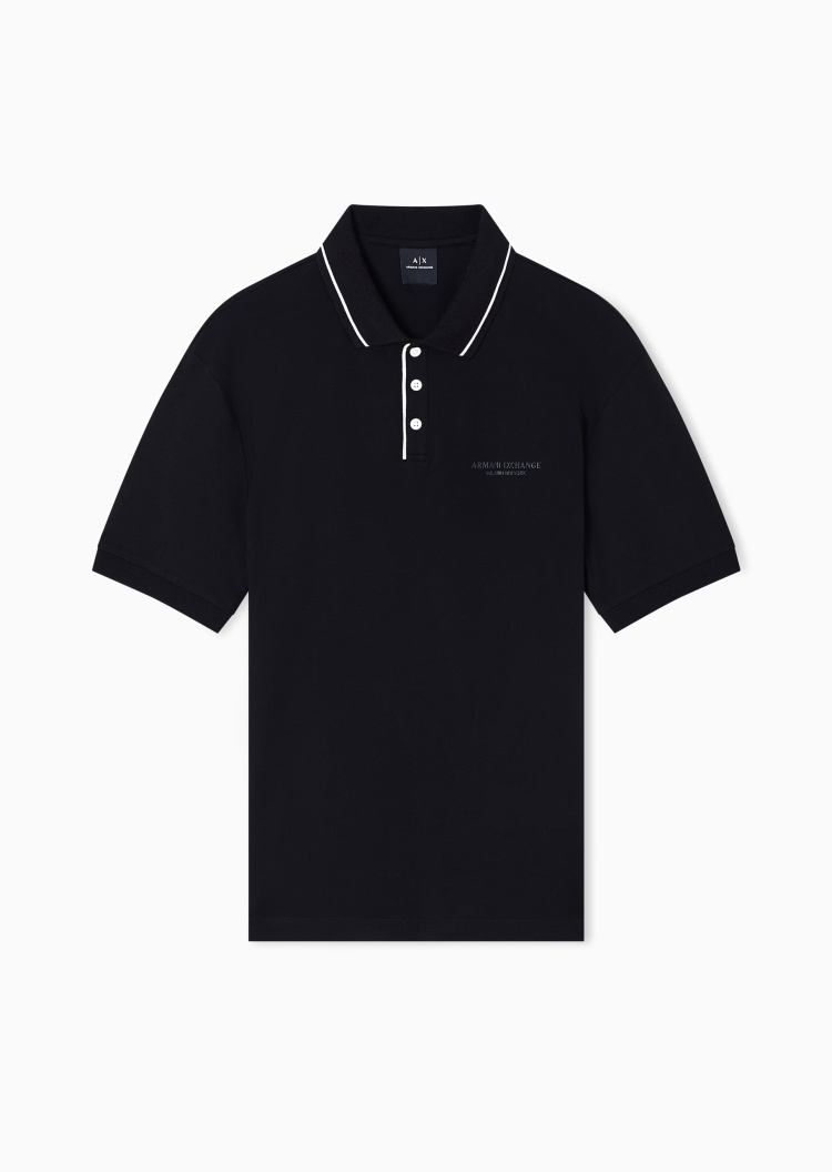 ARMANI EXCHANGE 男士纯棉弹力短袖翻领Polo衫
