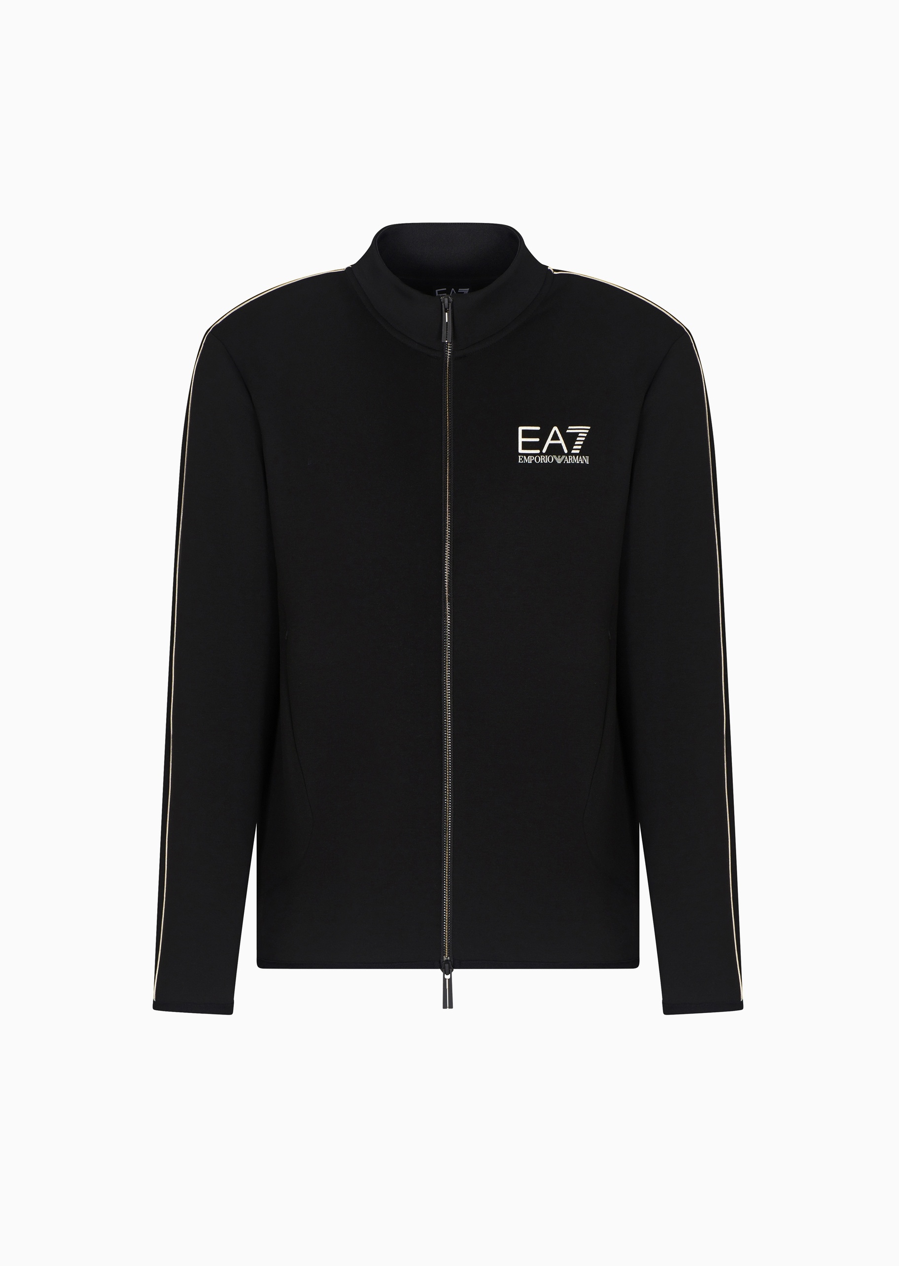 EA7 男士弹力合身长袖立领撞色重磅运动卫衣外套