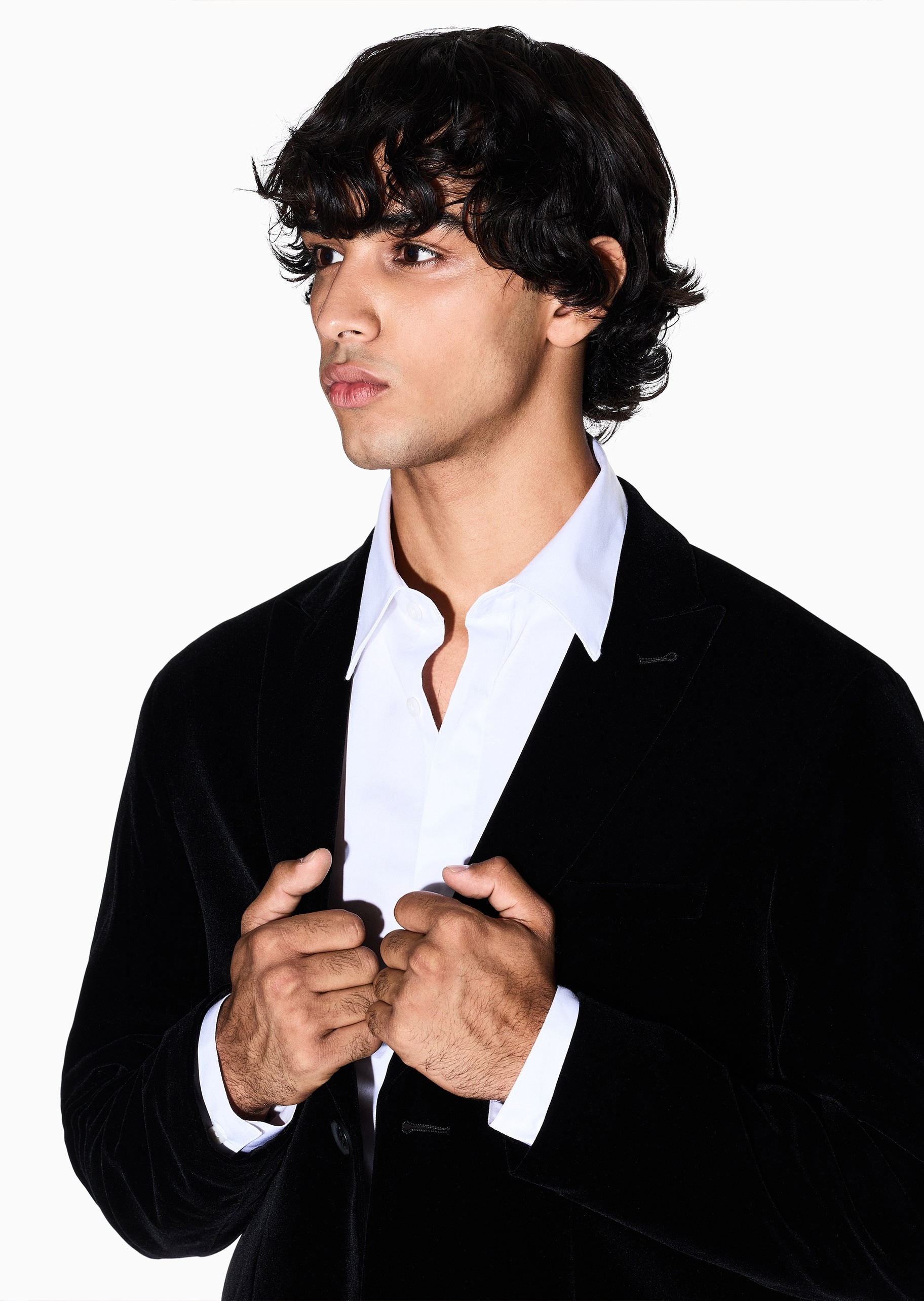 ARMANI EXCHANGE 男士纯棉长袖人夫感商务西装衬衫上衣